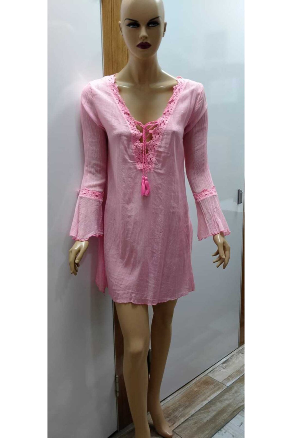 Harremsea Beachwear Uzun Kollu Keten Tunik Pareo