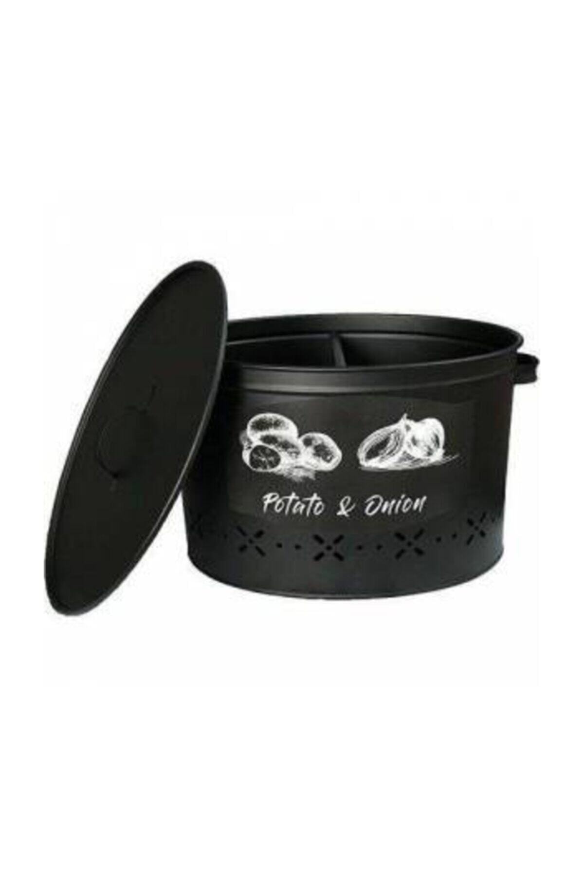 NO NAME Metal 2 Bölmeli Patates Soğan Kabı Saklama Kabı