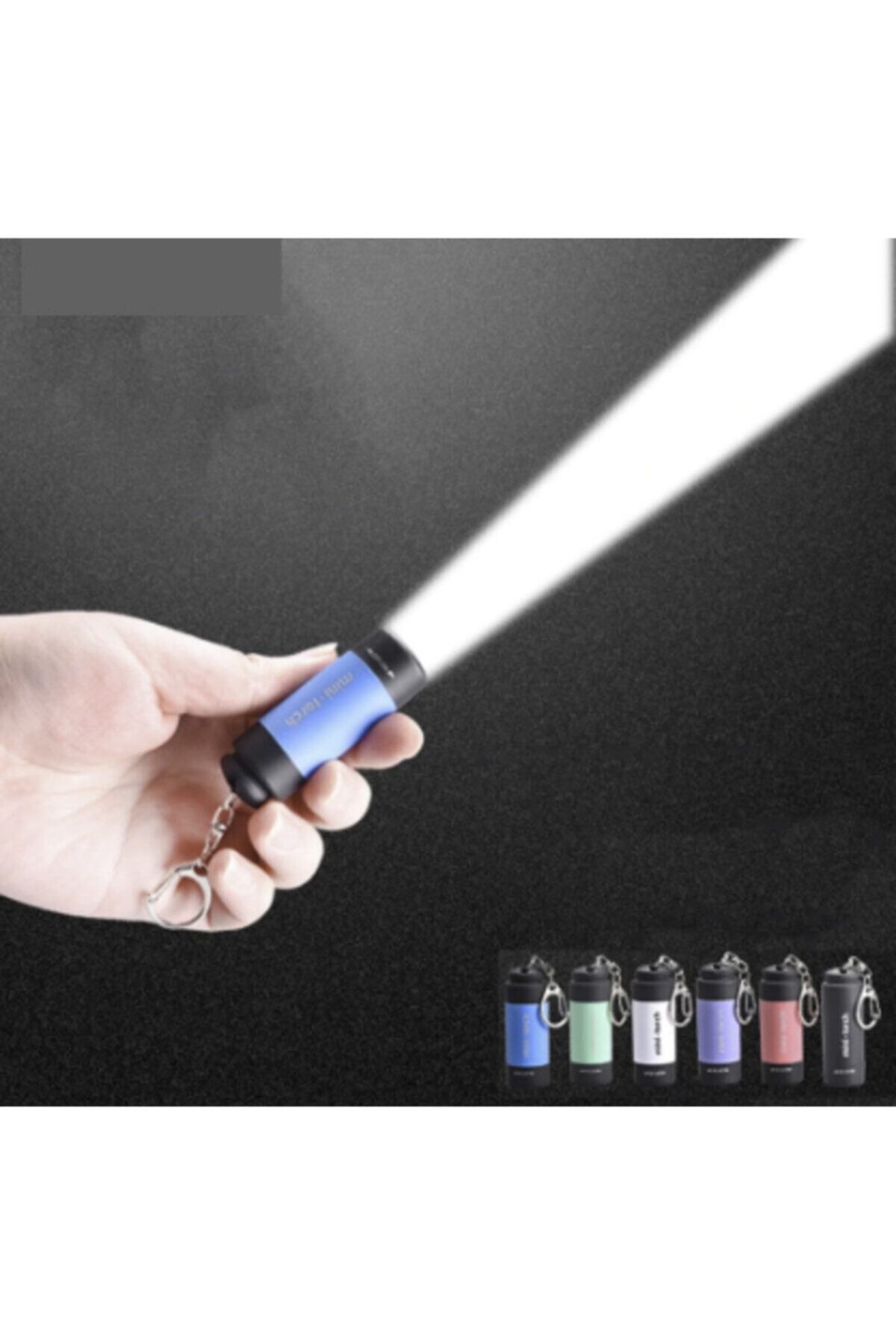 renkli çiçekler Led Mini El Feneri Anahtarlık Su Geçirmez Dahili Pil Usb Şarj Edilebilir El Feneri