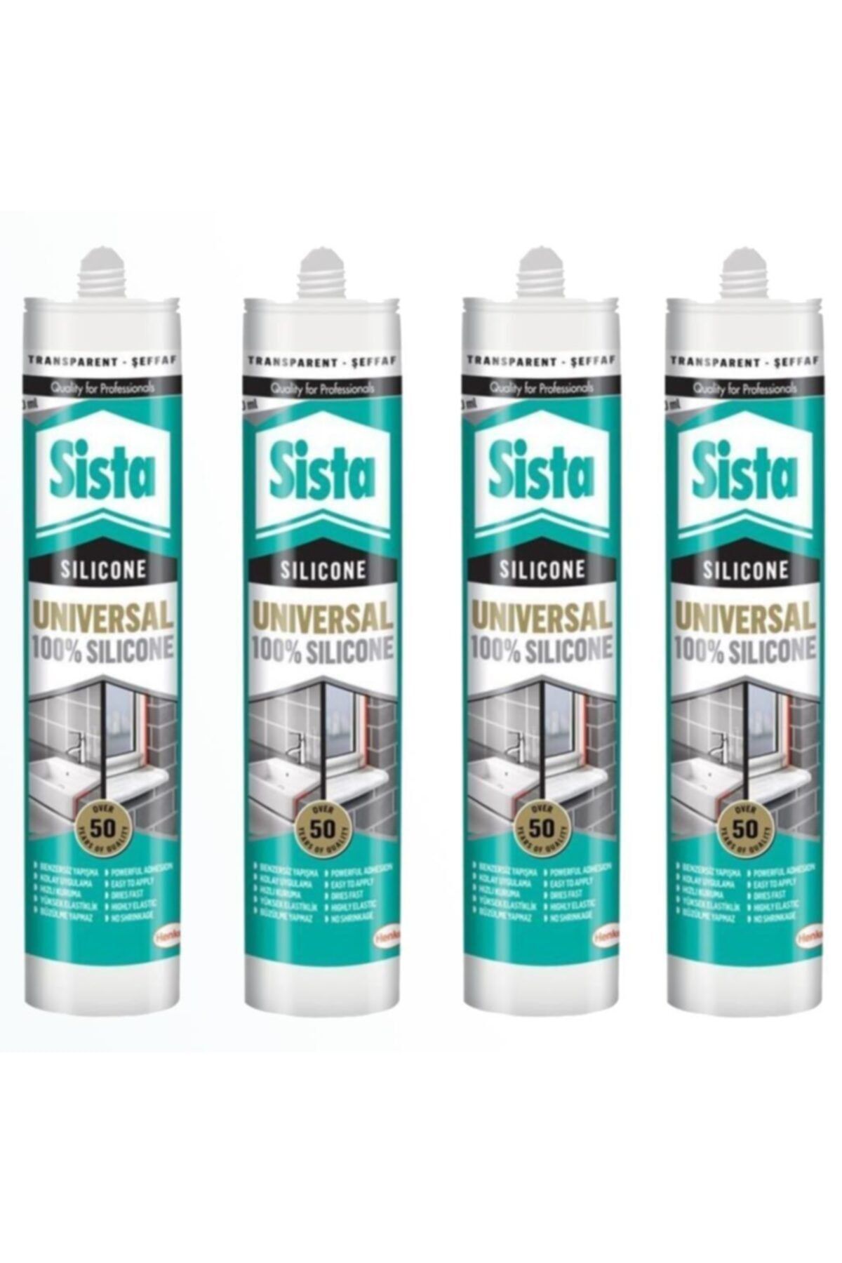 Henkel Sista Şeffaf Silikon 280 Ml (4 Adet)