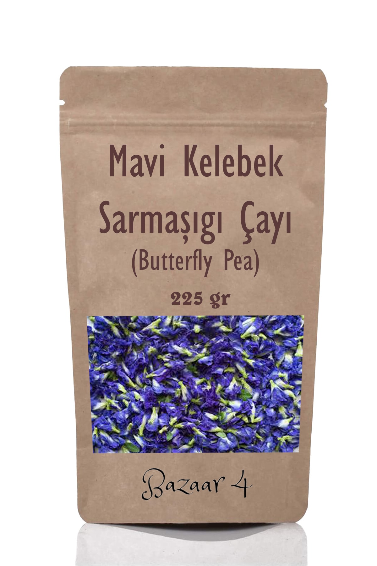 BAZAAR 4 Mavi Çay Butterfly Pea Flower Tea Mavi Kelebek Sarmaşığı Çayı 225 gr