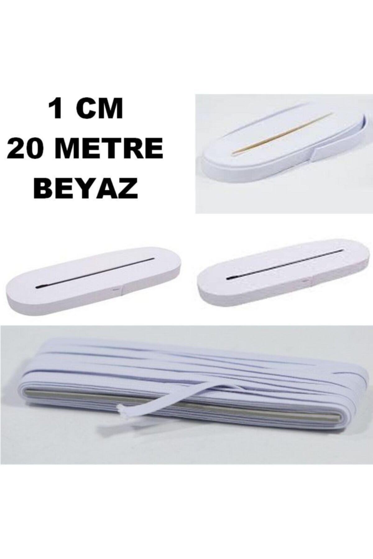 İplika Lastik Sert Yumuşak Çamaşır Don Etek Bel Paça Bebe Lastiği Yassı Yumuşak 1 Cm Beyaz 20 Metre Stoktan