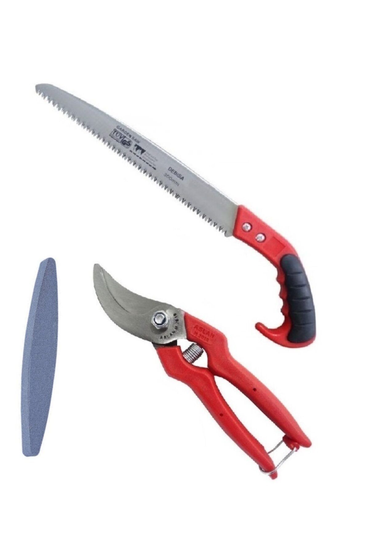 Depolife Bahçe Ağaç Dal Kesme Budama Bileme Seti Testere Makas Tırpan Taşı Takımı 3lü Set Takım
