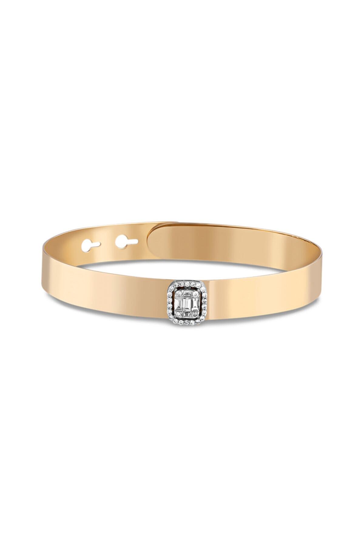 Barok Diamond Baget Pırlanta Astar Kelepçe 0.33 Ct. E Vs 18k