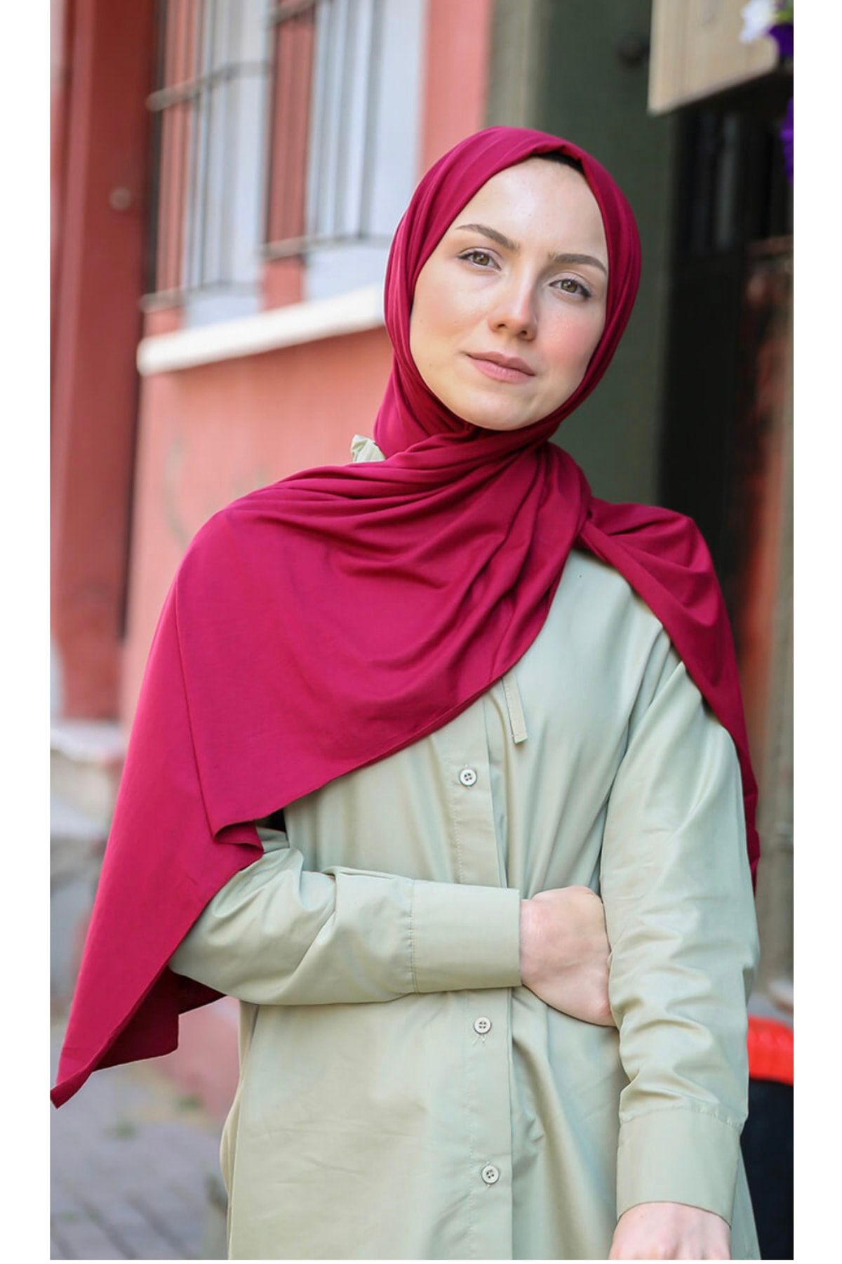 Burgundy top cotton scarf