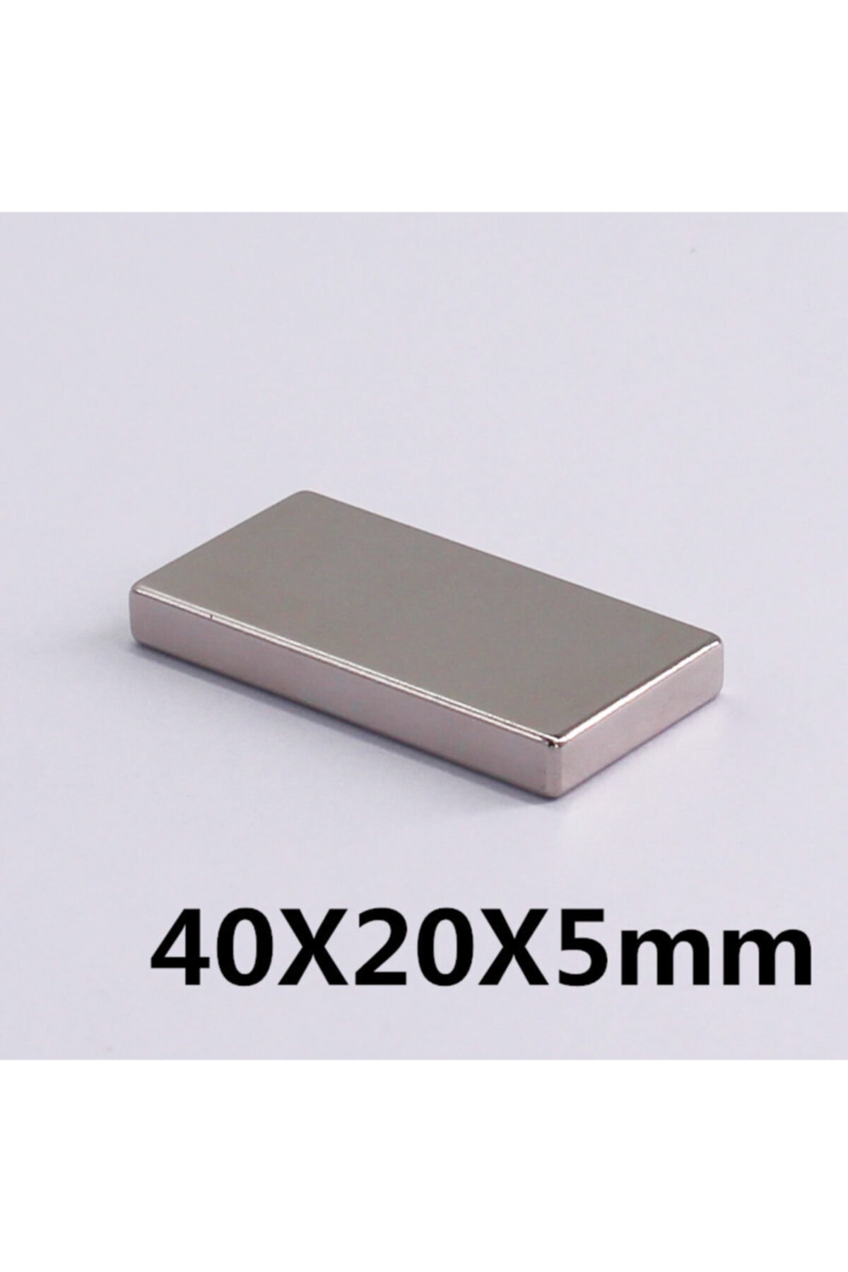 Dünya Magnet 1 Adet Boy 40mm X En 20mm X Kalınlık 5mm Güçlü Neodyum Mıknatıs