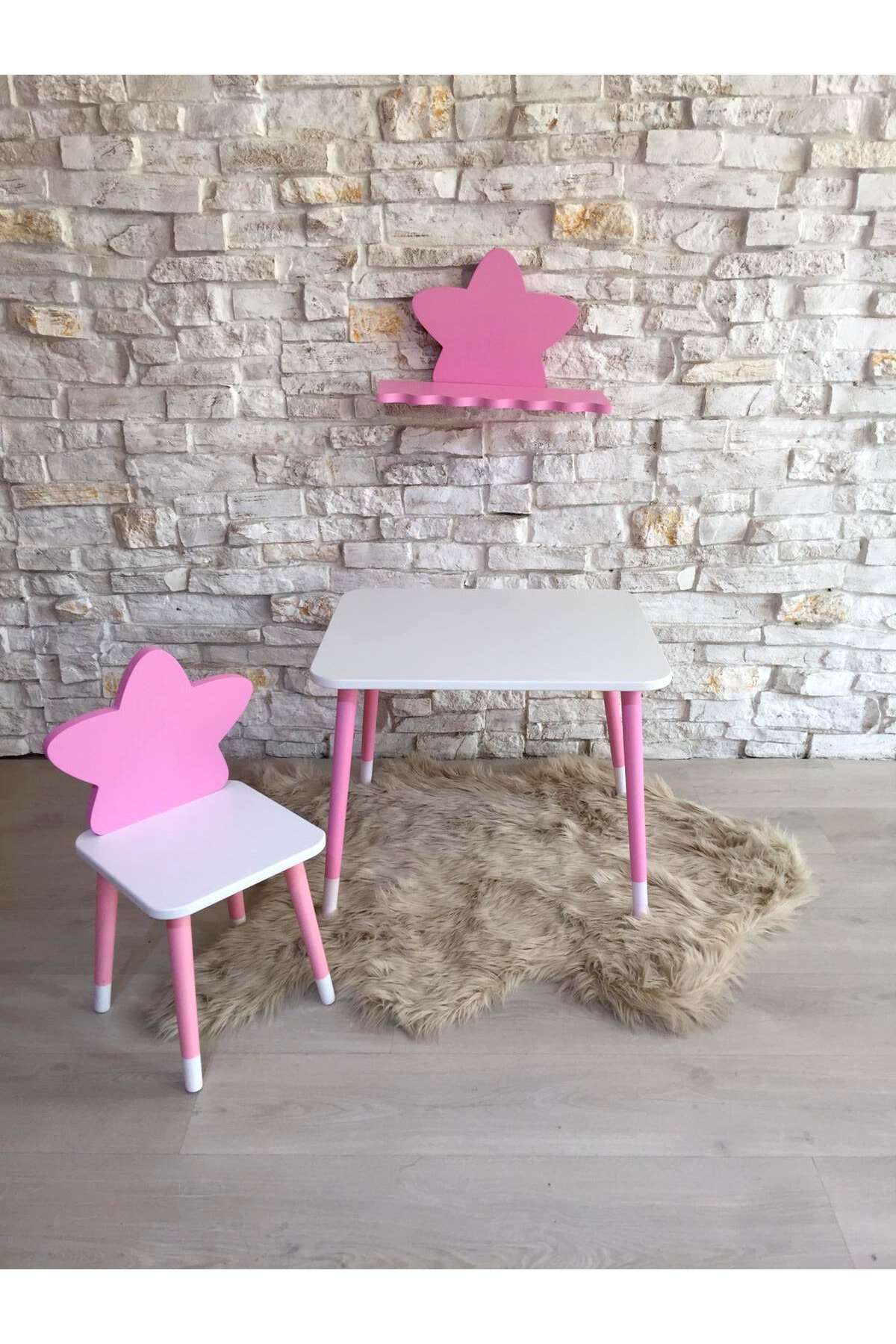 GO BABY Yıldız Pembe Masa Sandalye