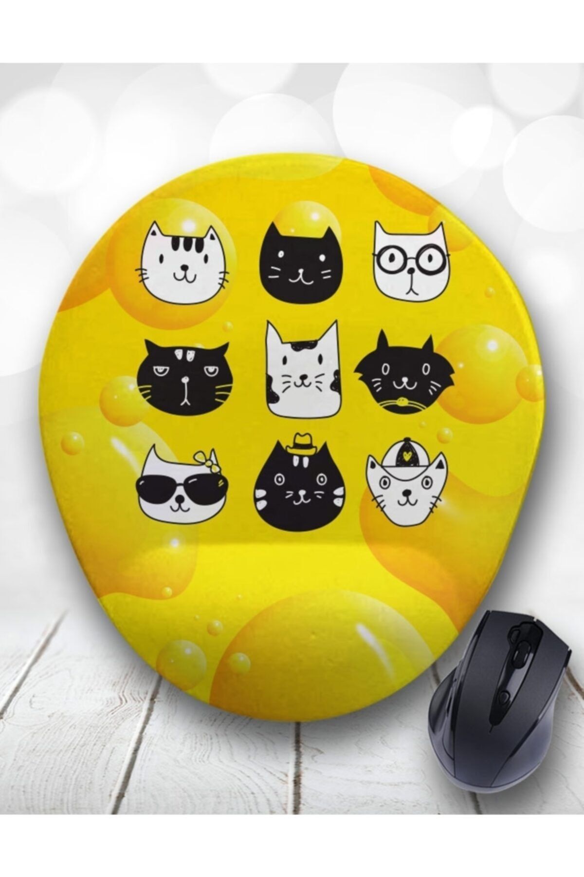 Atölye Çizgi Cat Mood Bilek Destekli Mouse Pad