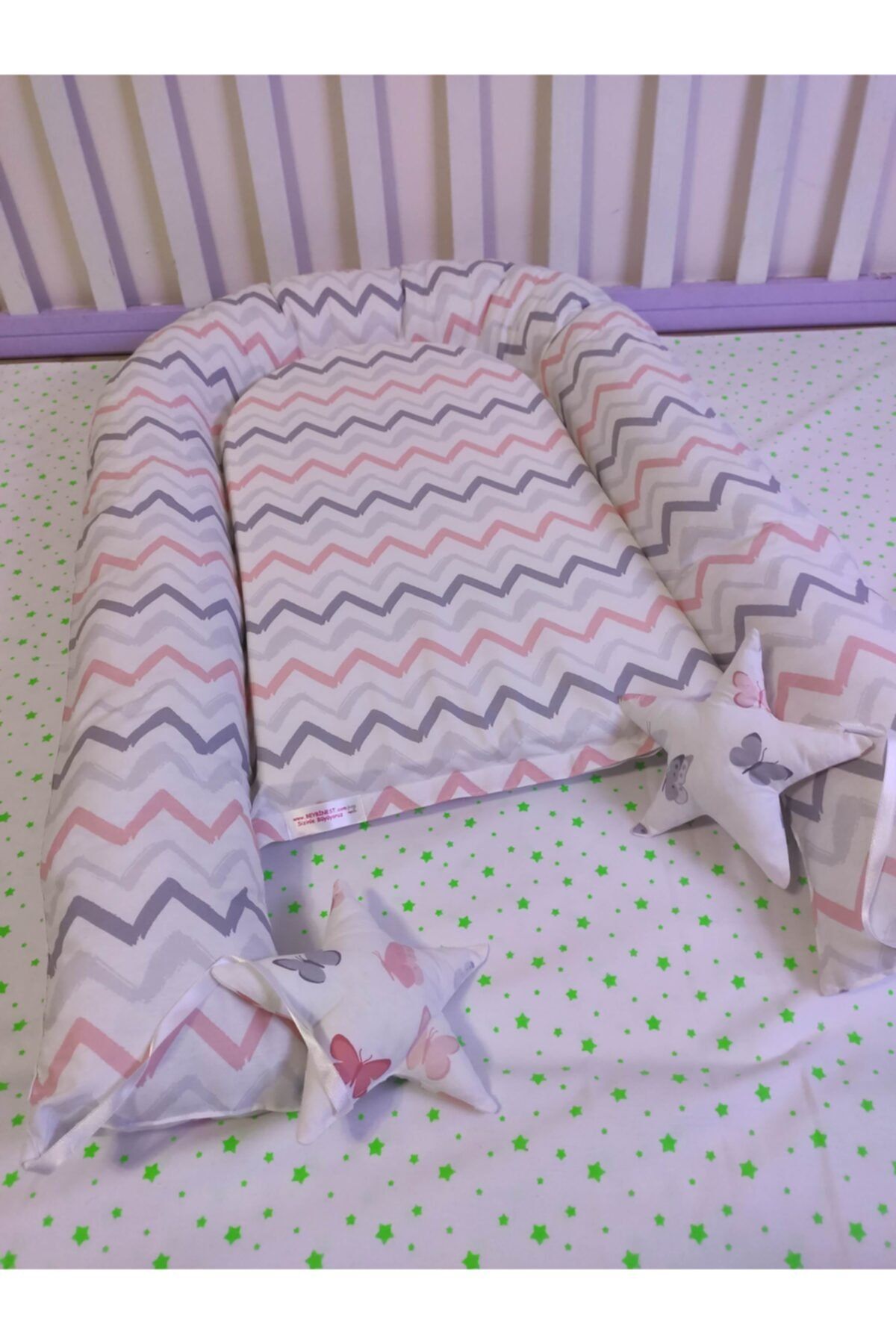 BeybiNest Vizyon Pembe Kelebekler Babynest Bebek Yatağı