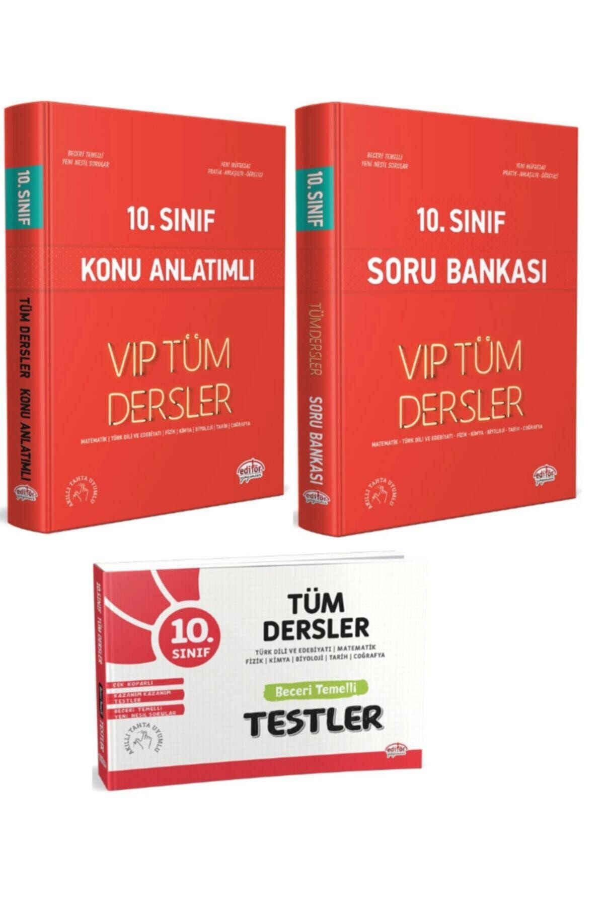 Editör Yayınları 10. Sınıf Tüm Dersler Vip Konu Anlatımlı + Soru Bankası + Yaprak Test Seti 3 Lü Set