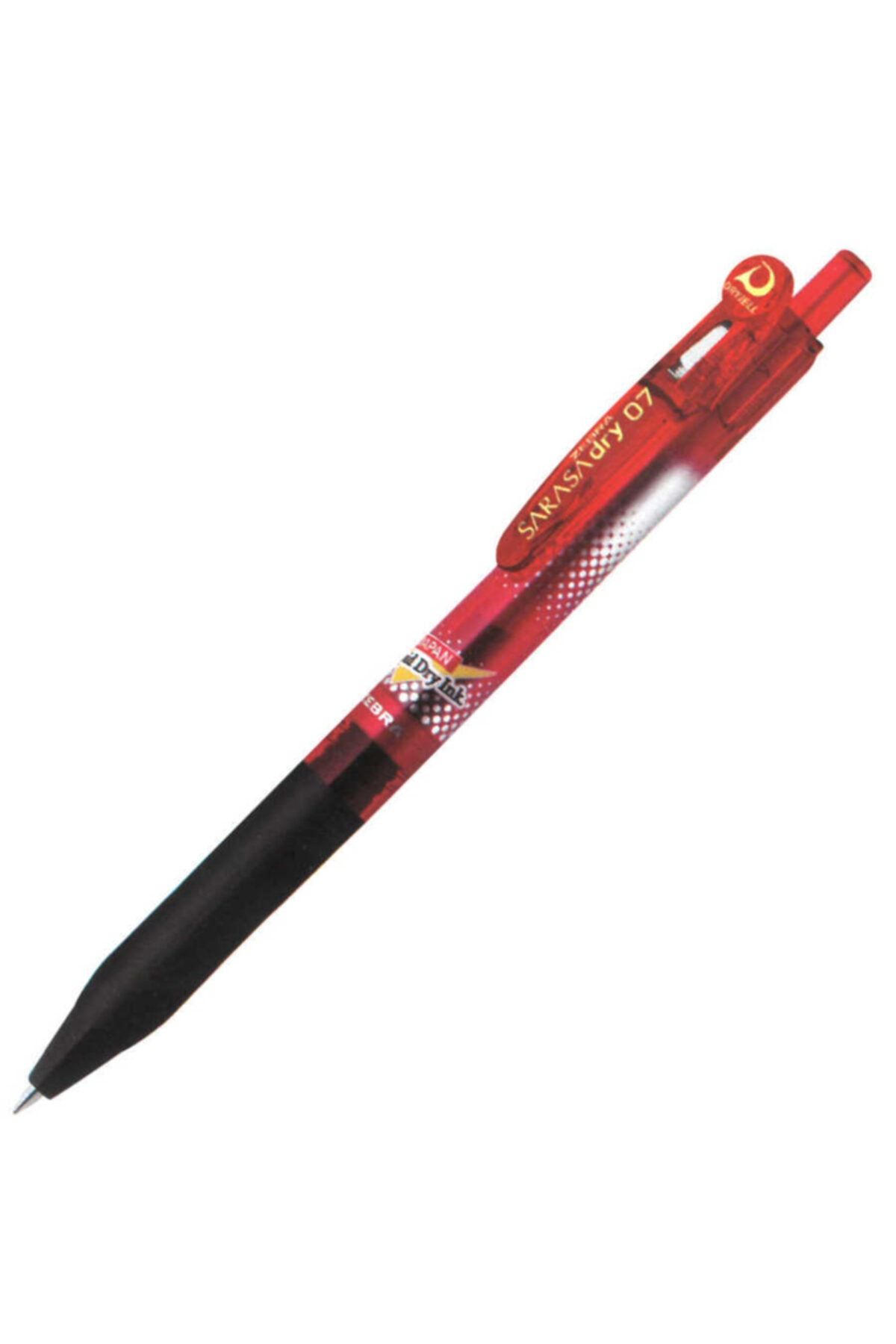 Zebra Sarasa Dry D1 Clip Jel Kalem, 0.7 Mm Roller, Kırmızı