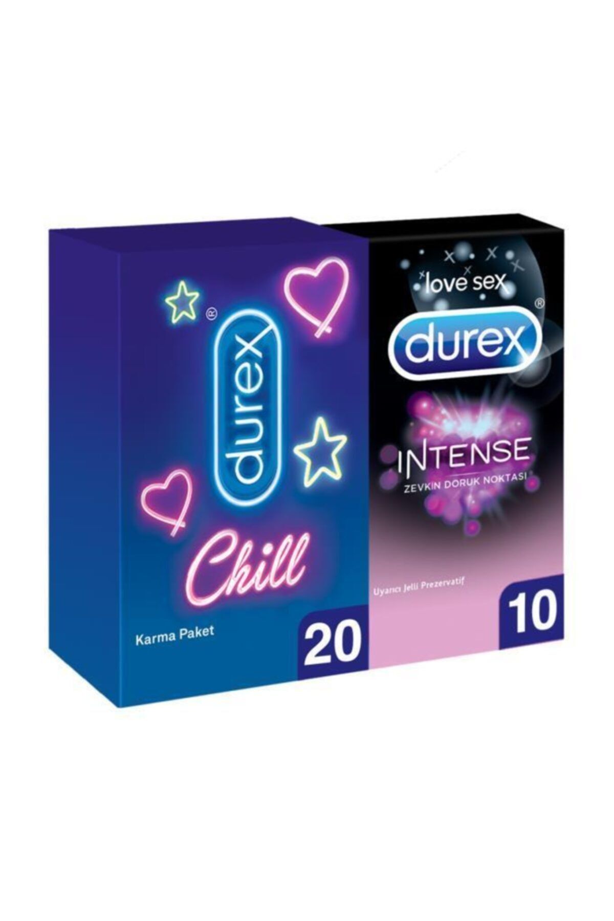 Durex Chill Karma Paket Prezervatif 20’li + Intense Prezervatif, 10'lu