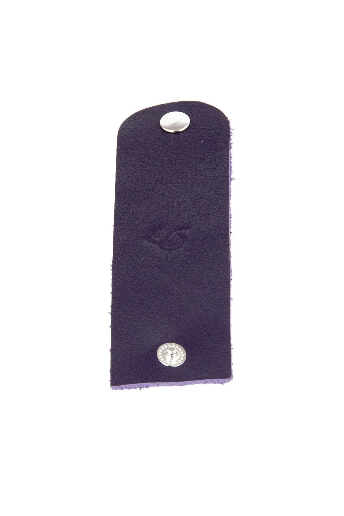 DrewHandcraft 6 Adet Mor Hakiki Deri Peçete Tutucu Peçete Halkası Peçete Yüzüğü Peçetelik Orta Boy 13x4 cm