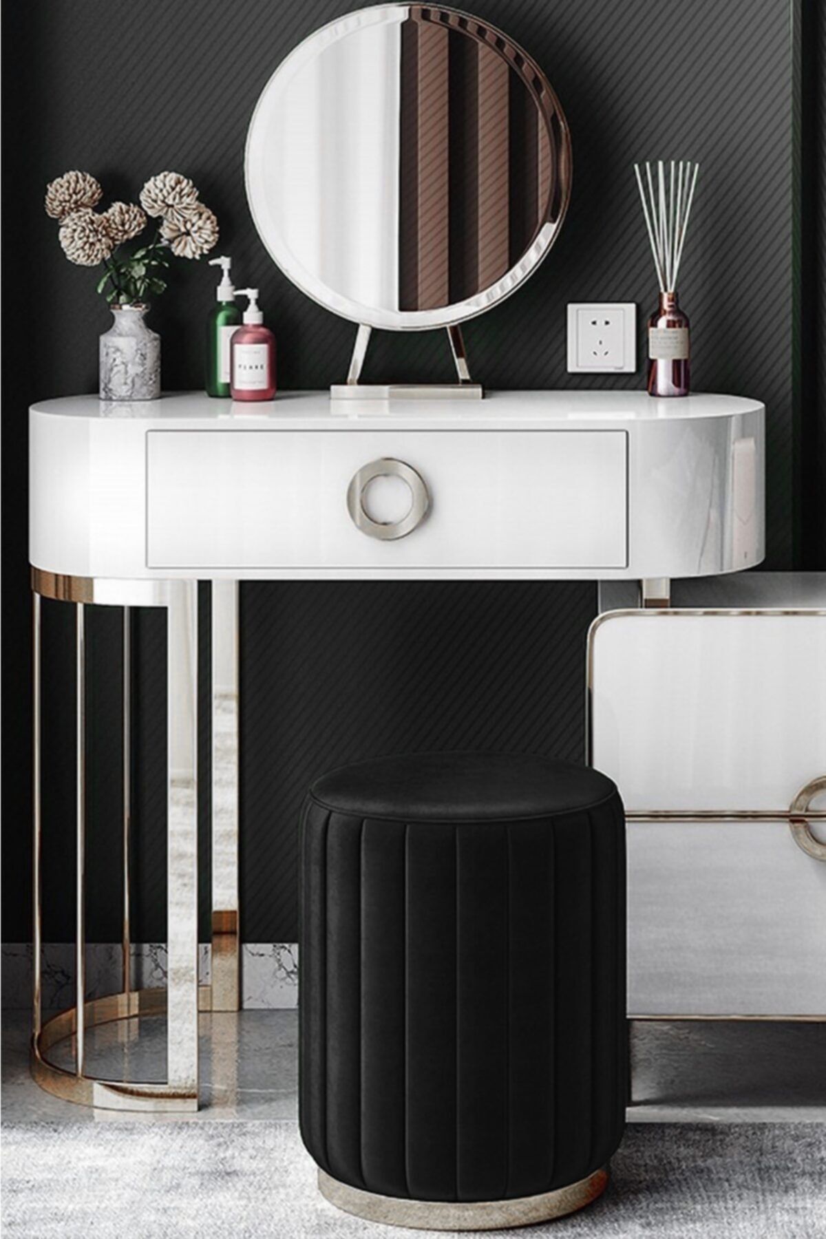 Zem Long Line Black - Silver Puf