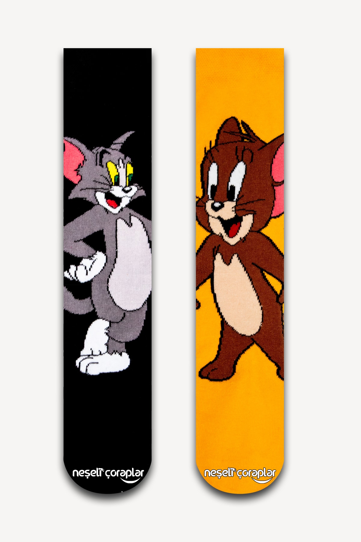 Neşeli Çoraplar 2'li Tom Ve Jerry Renkli Çorap Set
