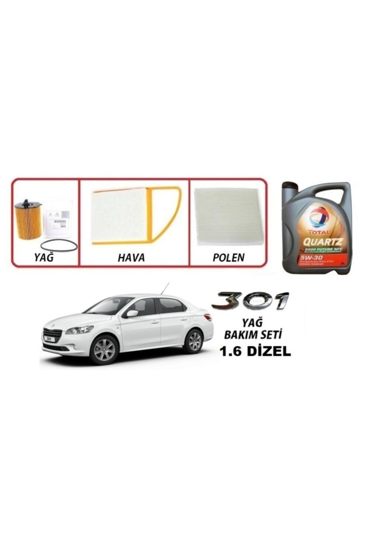 TOTAL Peugeot 301 1.6 Dizel Yağ Bakım 4lü Set 5w30 Nfc