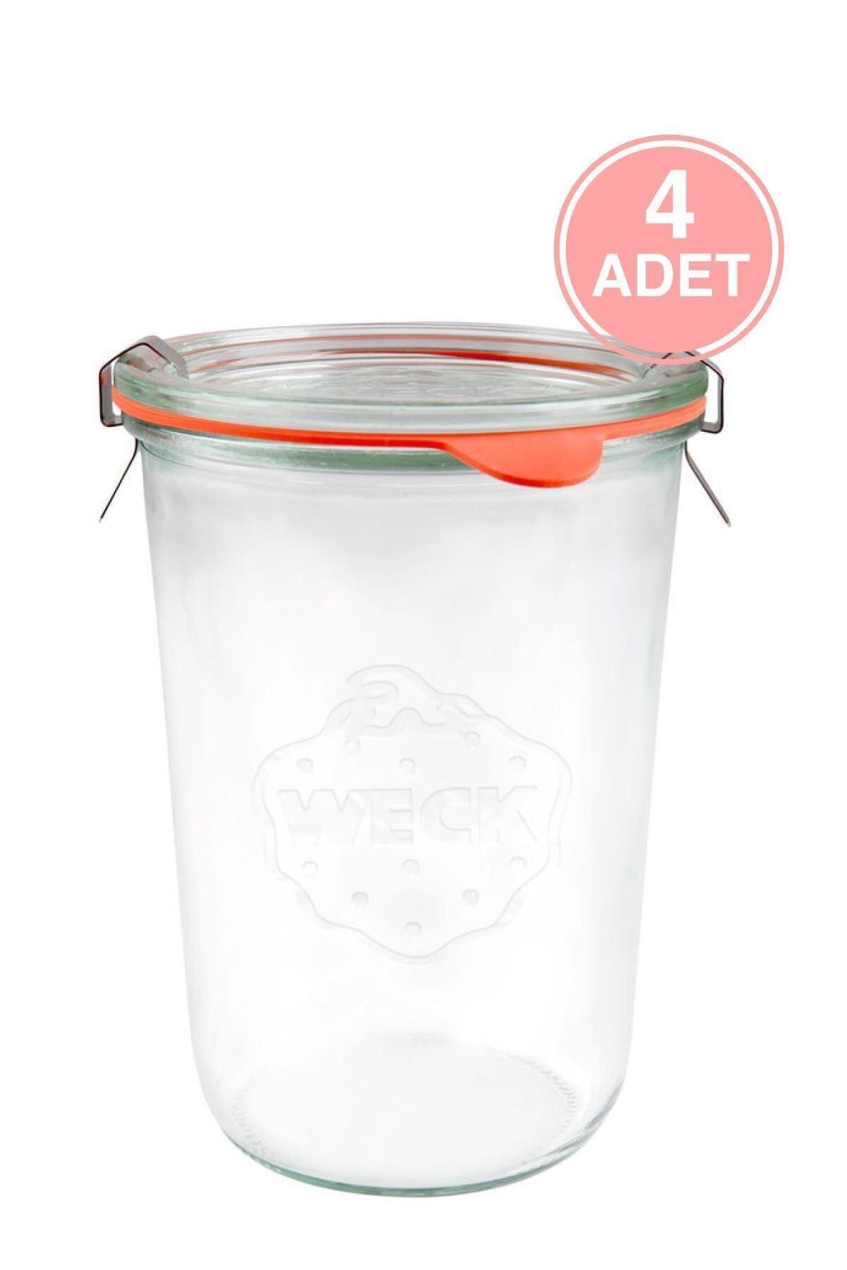 Weck 850 ml Cam Saklama Kavanozu 4 Adet