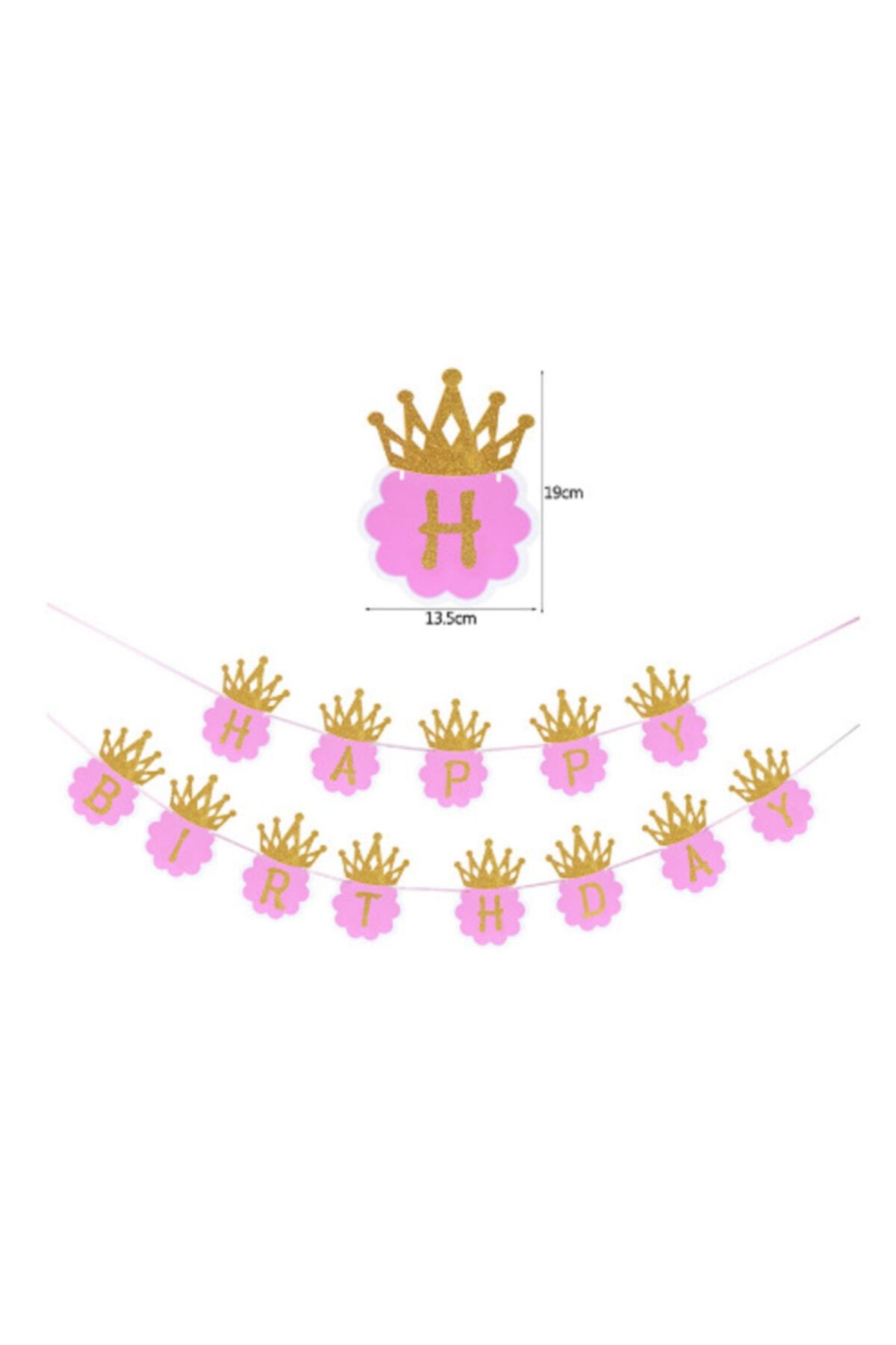 Samur Yılın Ilk Fırsatları - Simli Happy Birthday Flama Dekor 3 Metre Pembe Renk - ™ Beyaz At®