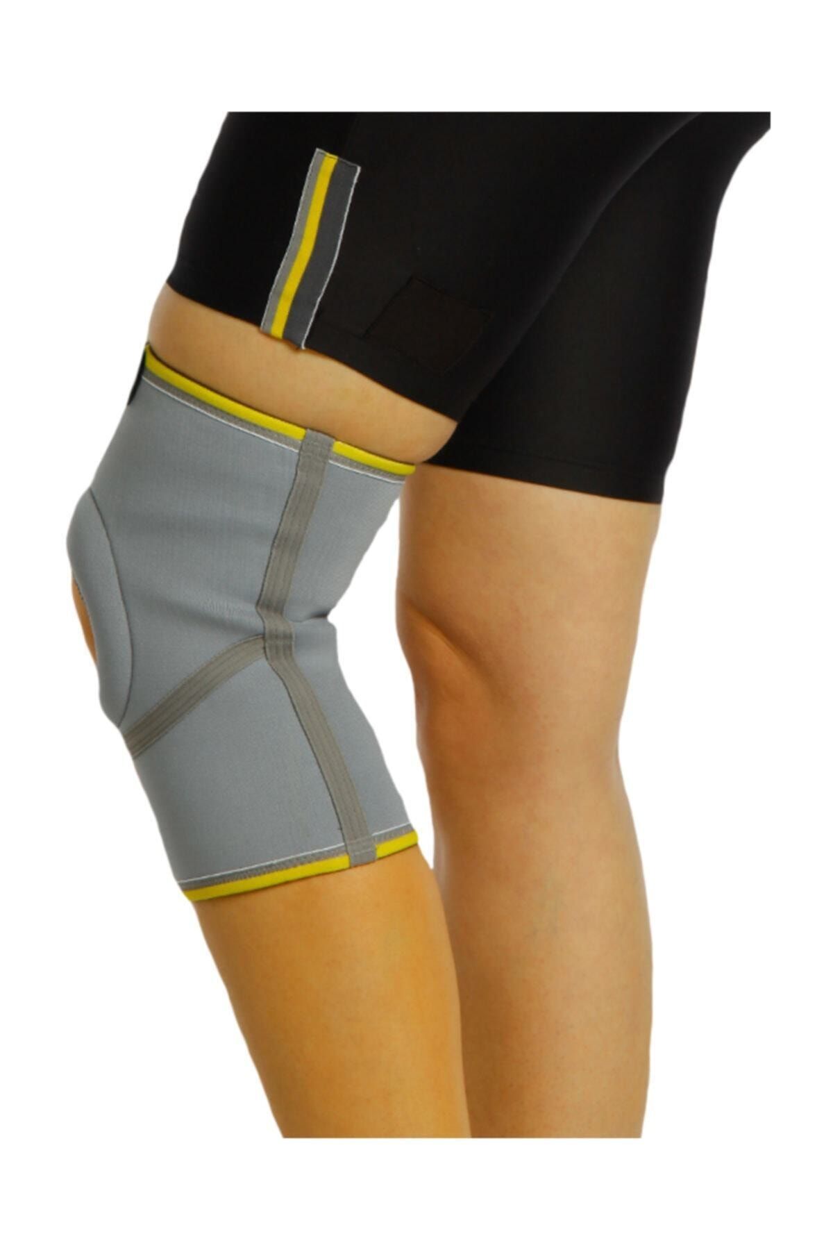 MORSA CYBERG Unisex Gri Patella Destekli Önü Açık Dizlik