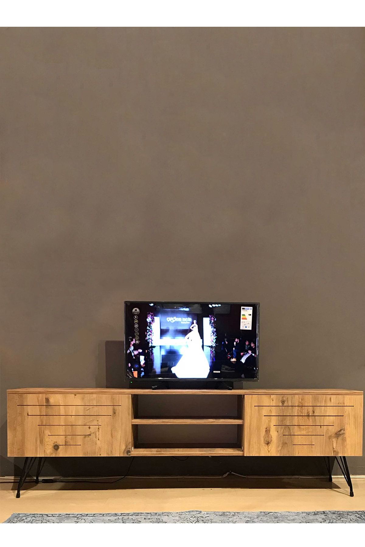 Avmpark Ceviz Kare Düz Tv Ünitesi Tek Alt