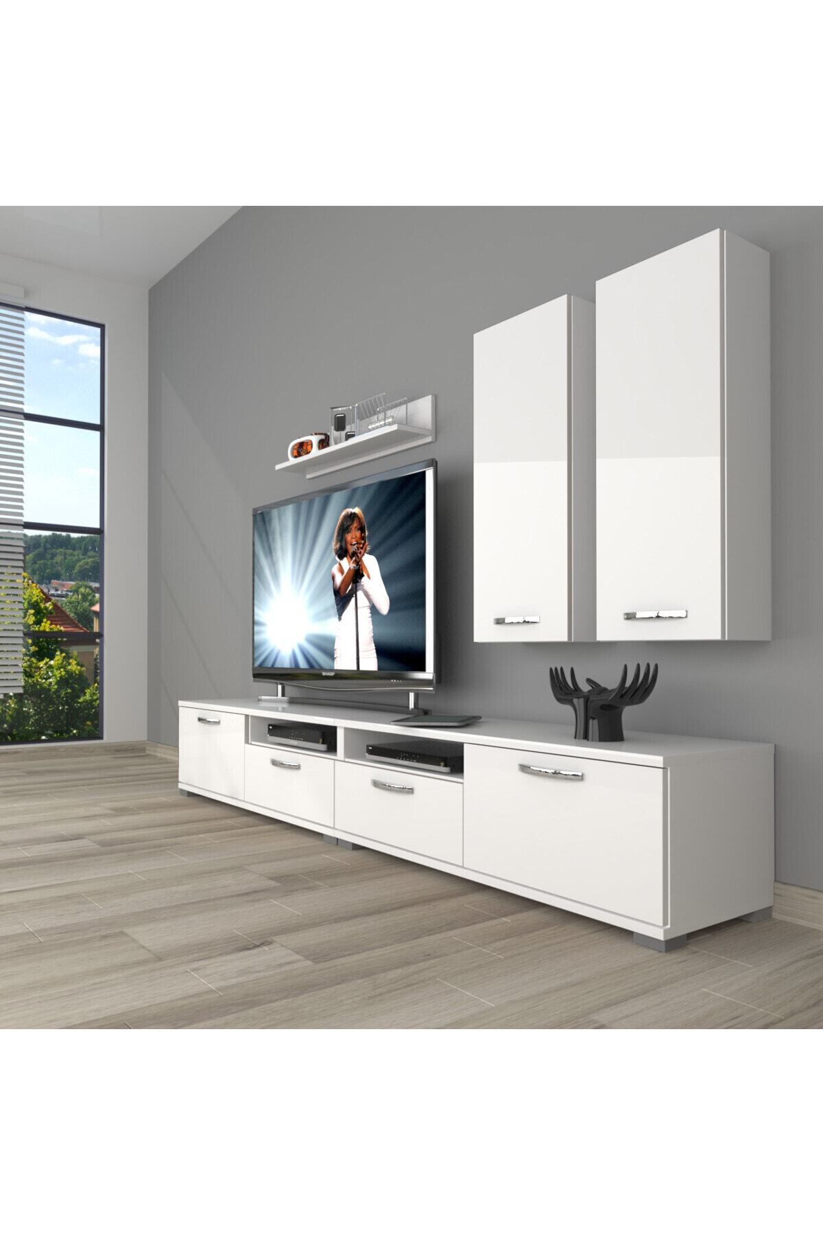 Decoraktiv Eko 5200d Slm Tv Ünitesi Tv Sehpası Parlak Beyaz