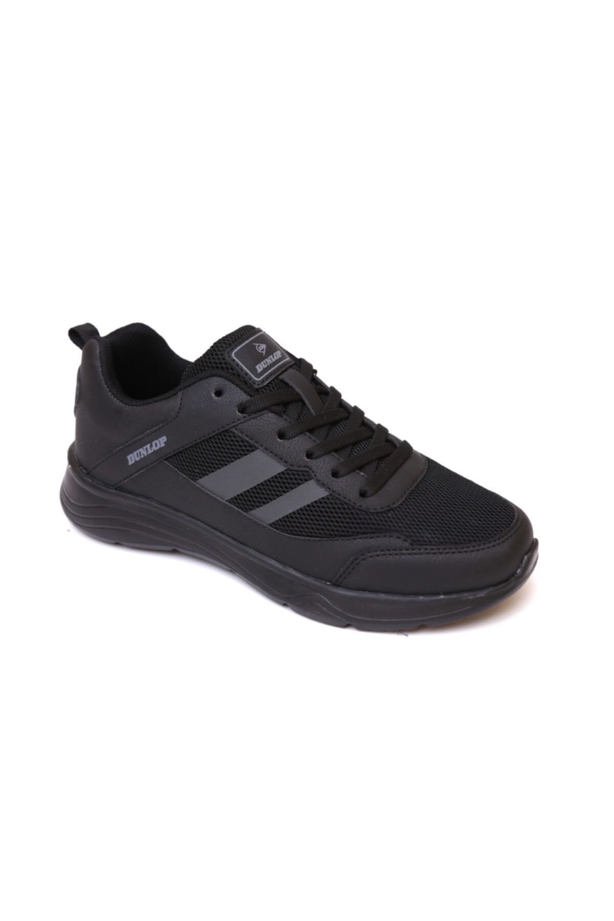 DUNLOP Unisex Siyah Spor Ayakkabı Hava Alabilen Kumaş Esnek Taban