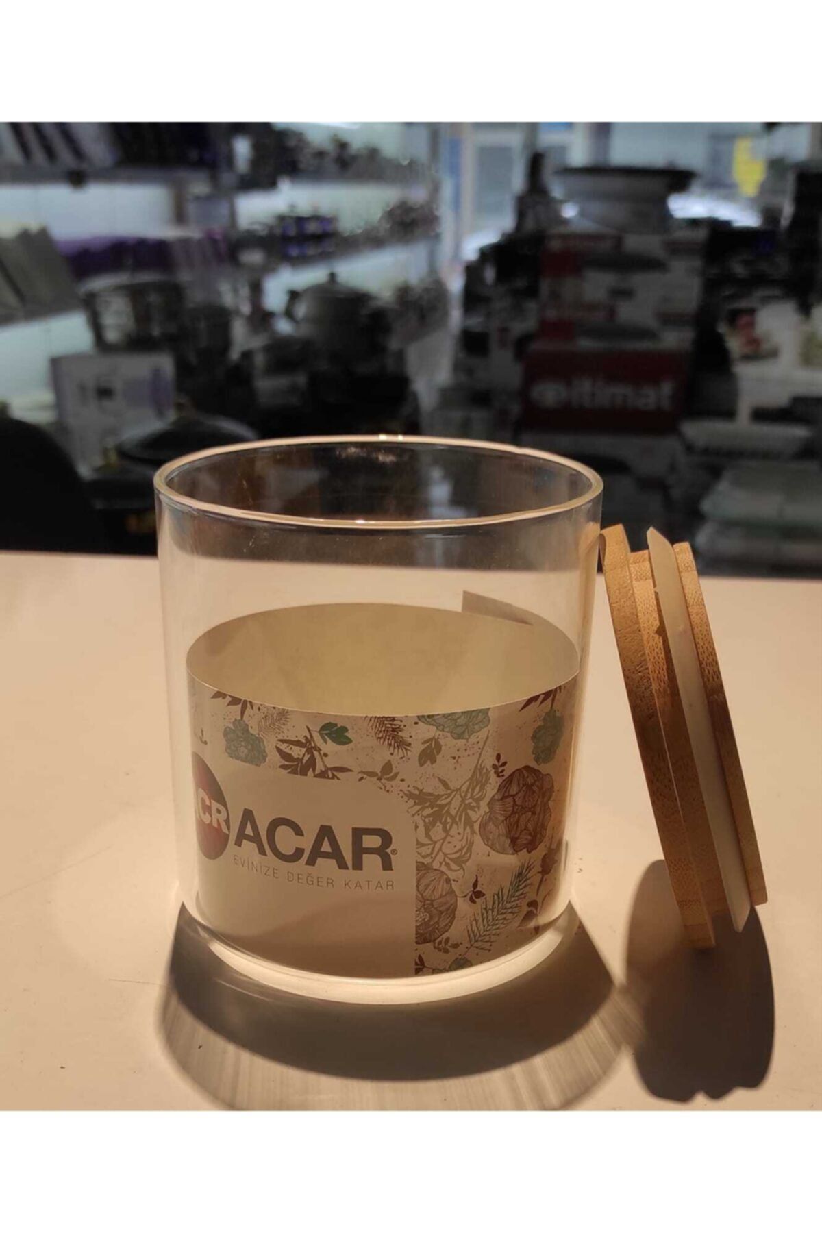 ACAR Bambu Kapaklı Cam Kavanoz 1,20lt