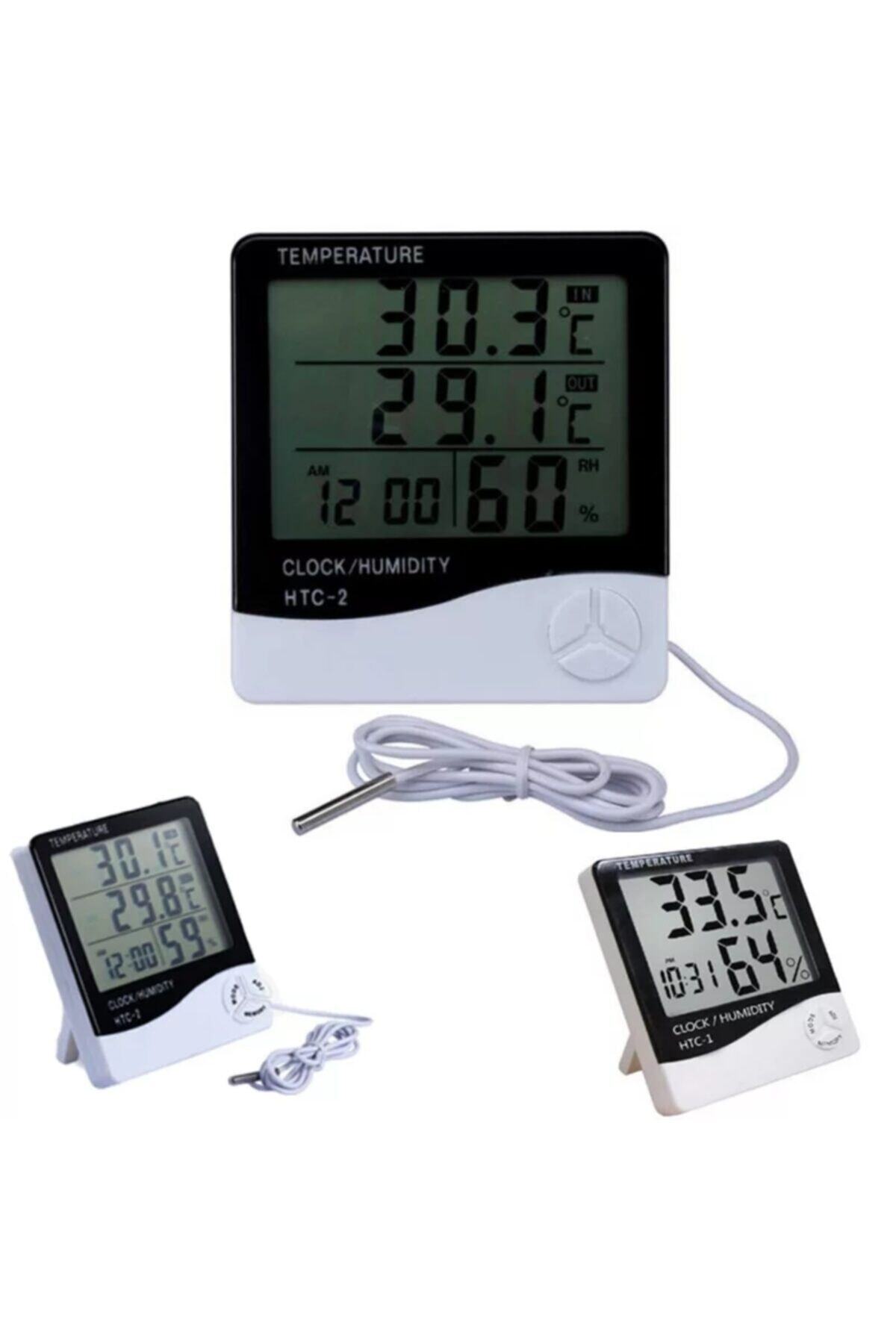 LOVYCO Htc-2 Dijital Termometre Higrometre Sıcaklık Nem Ölçer Saat Alarm
