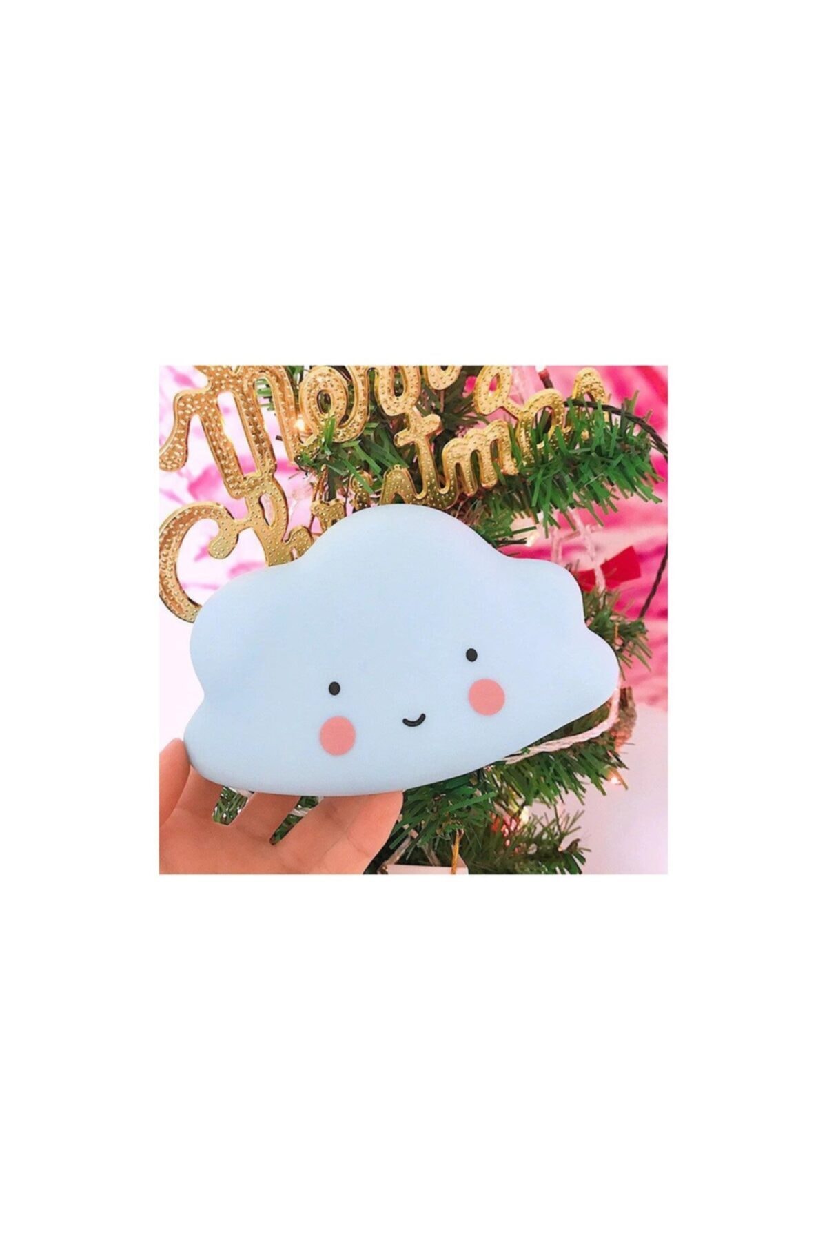 Raicon Dekoratif 3d Bulut Tasarımlı Led Işıklı Gece Lambası Mavi Bulut