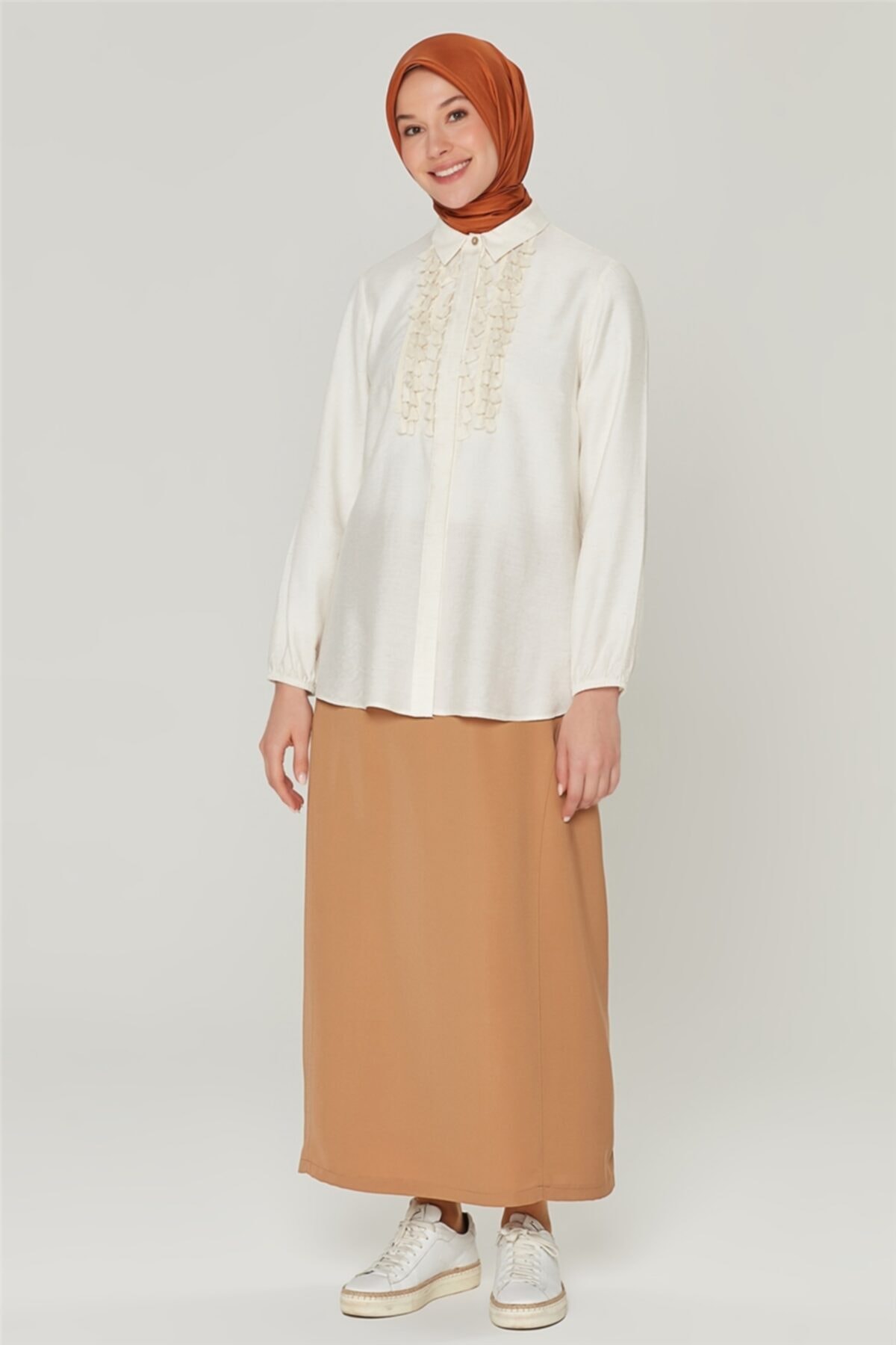 Armine Kadın Kahverengi Belli Etek