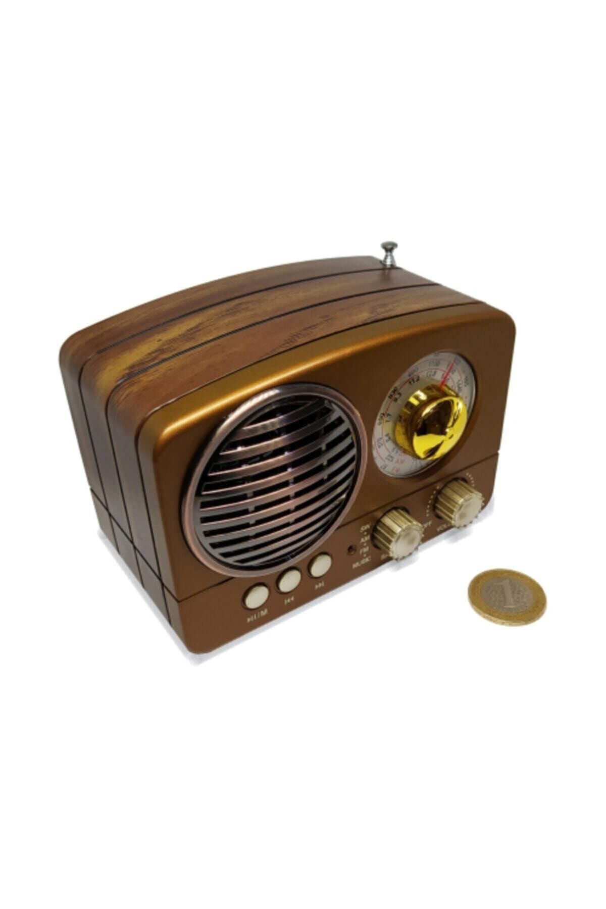 EN SİGA Nostalji Radyo Müzik Kutusu Bluetooth Usb Sd Fm Aux Ahşap