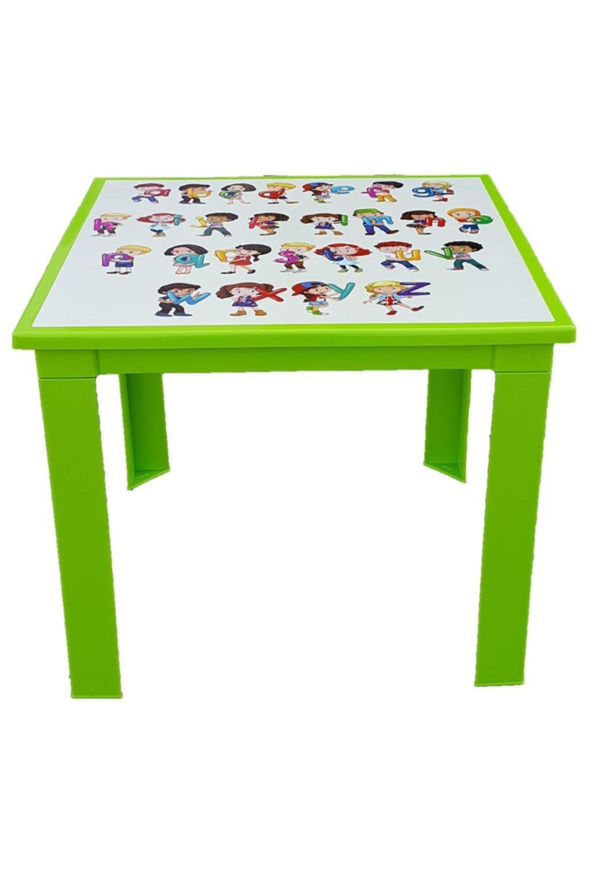 Fiore Çocuk Masası Plastik Yeşil Alfabe Resimli H40 1-3 Yaş Için