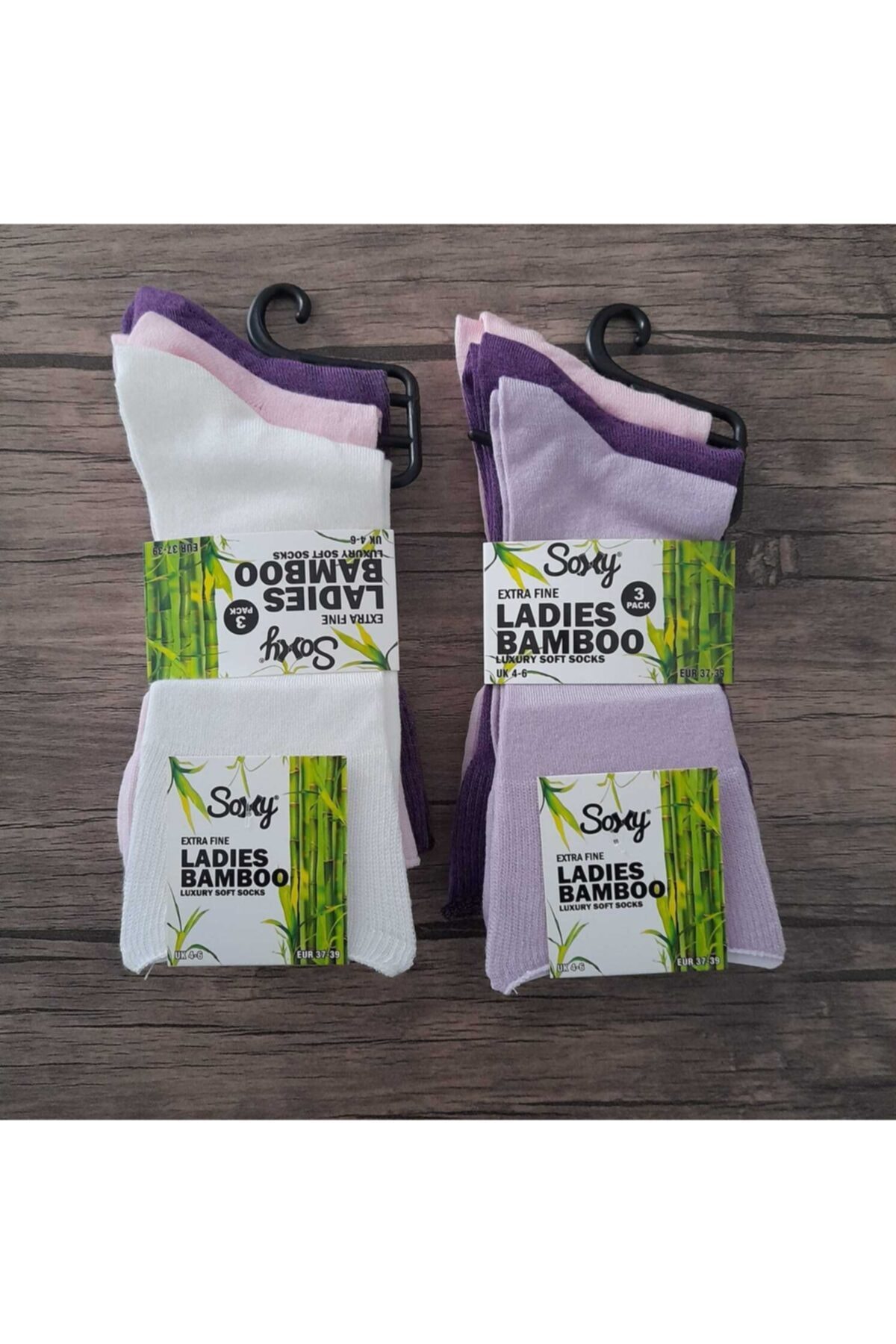 SOCKSHION 6'lı Paket Bayan Bambu Lastiksiz Dikişsiz Ultra Comfort Renkli Diyabetik Şeker Çorabı