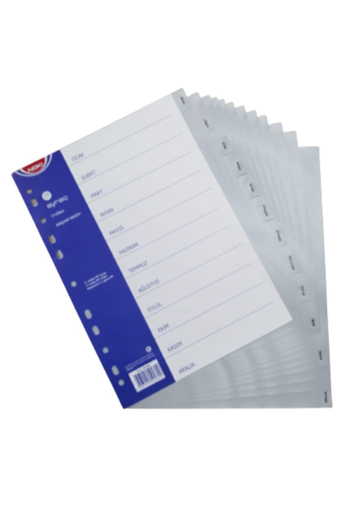 Noki Plastik Seperatör 5 Gri Ayraç A4 6 Adet