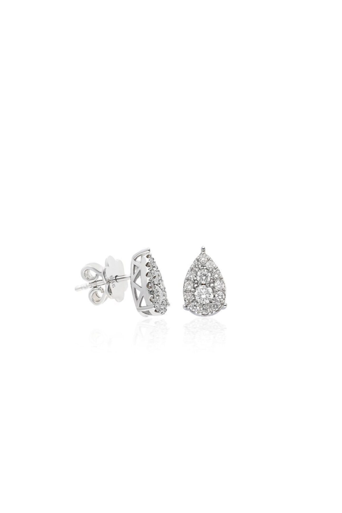 Vav Pırlanta 0,45 Ct 14 Ayar Pırlanta Küpe
