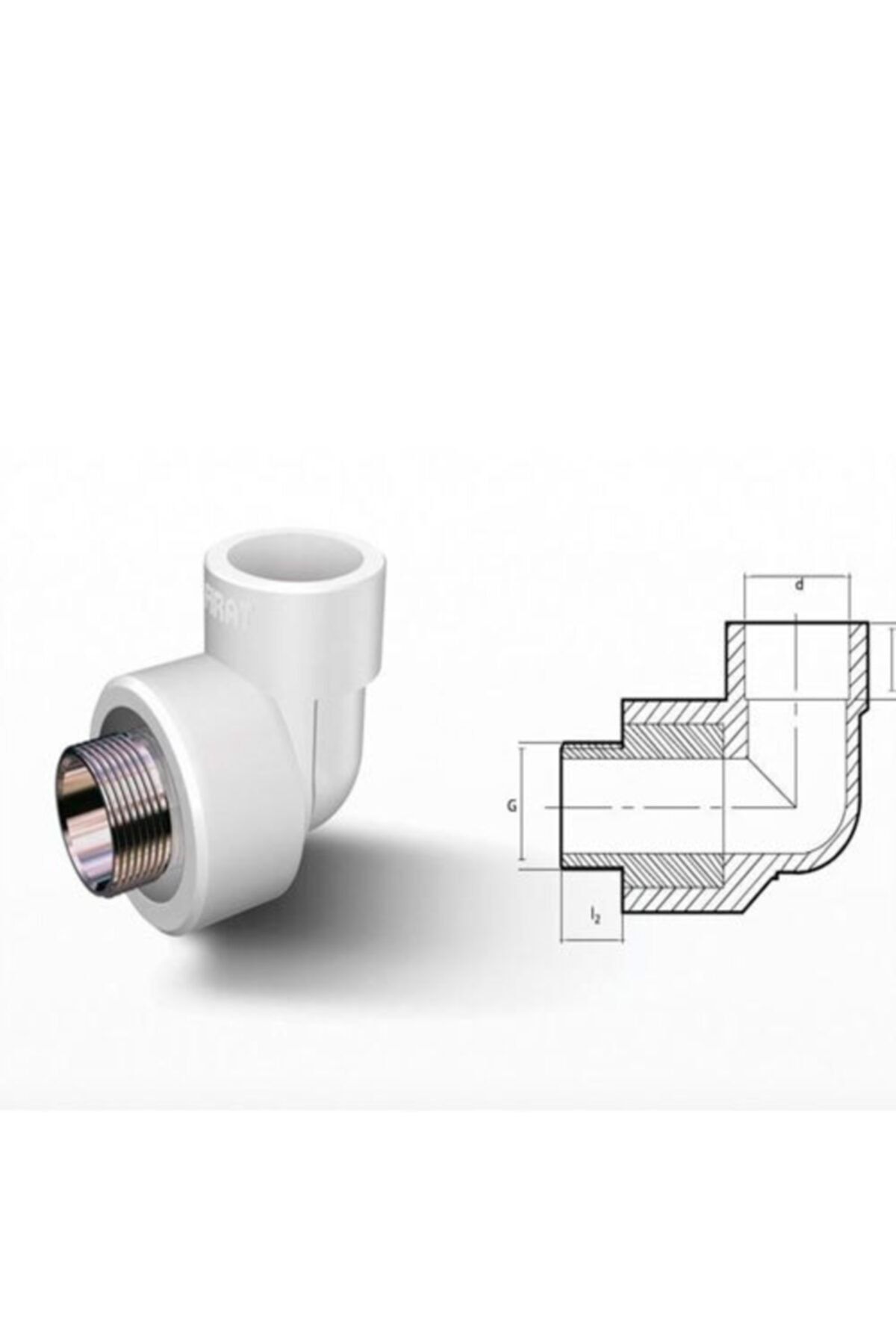Fıratterm Fırat Dış Dişli Dirsek 1/2x20mm