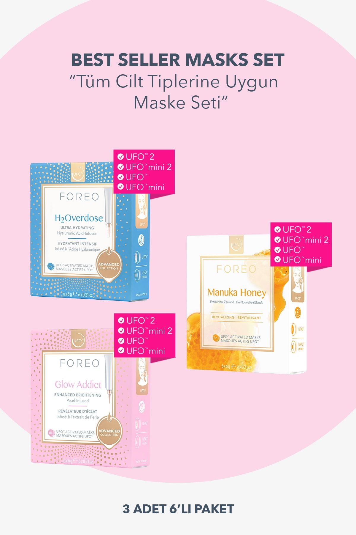 FOREO Ufo™ Best Seller Maske Seti - 3x6 Adet Aktif Maske