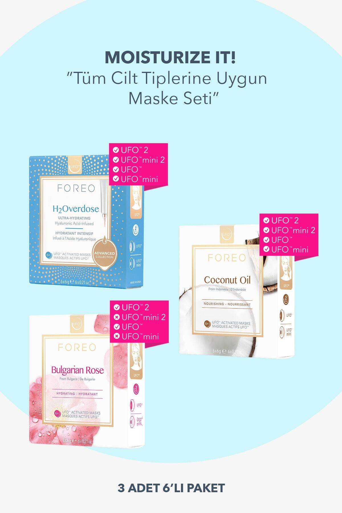 FOREO Ufo™ Moisturize It! Maske Seti - 3x6 Adet Aktif Maske