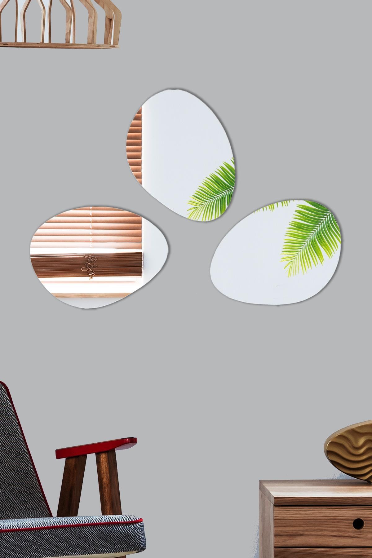 LYN HOME & DECOR 3 Lü Asimetrik Ayna