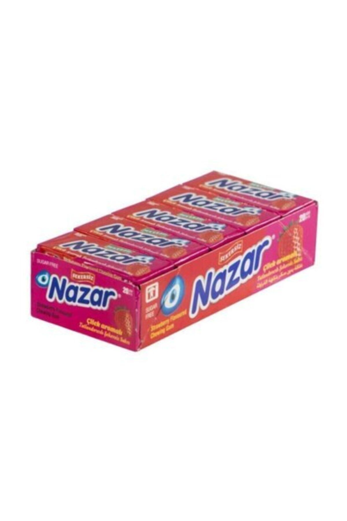 Nazar Çilek Aromalı Şekersiz Sakız