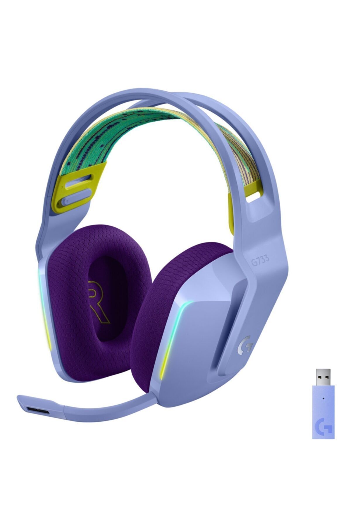 logitech G G733 Kablosuz 7.1 Surround Ses Oyuncu Kulaklığı - Lila
