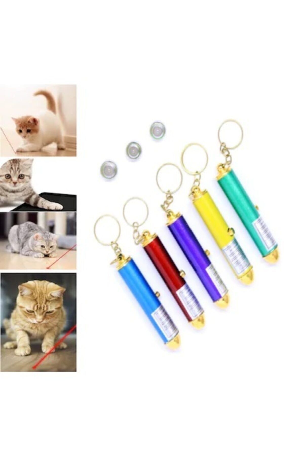Webdesepet Kedi Lazeri Kırmızı Lazer Oyuncak 4 Yedek Başlık Ve Piller Dahil Kedi Ve Köpekler Için Kaliteli Ürün