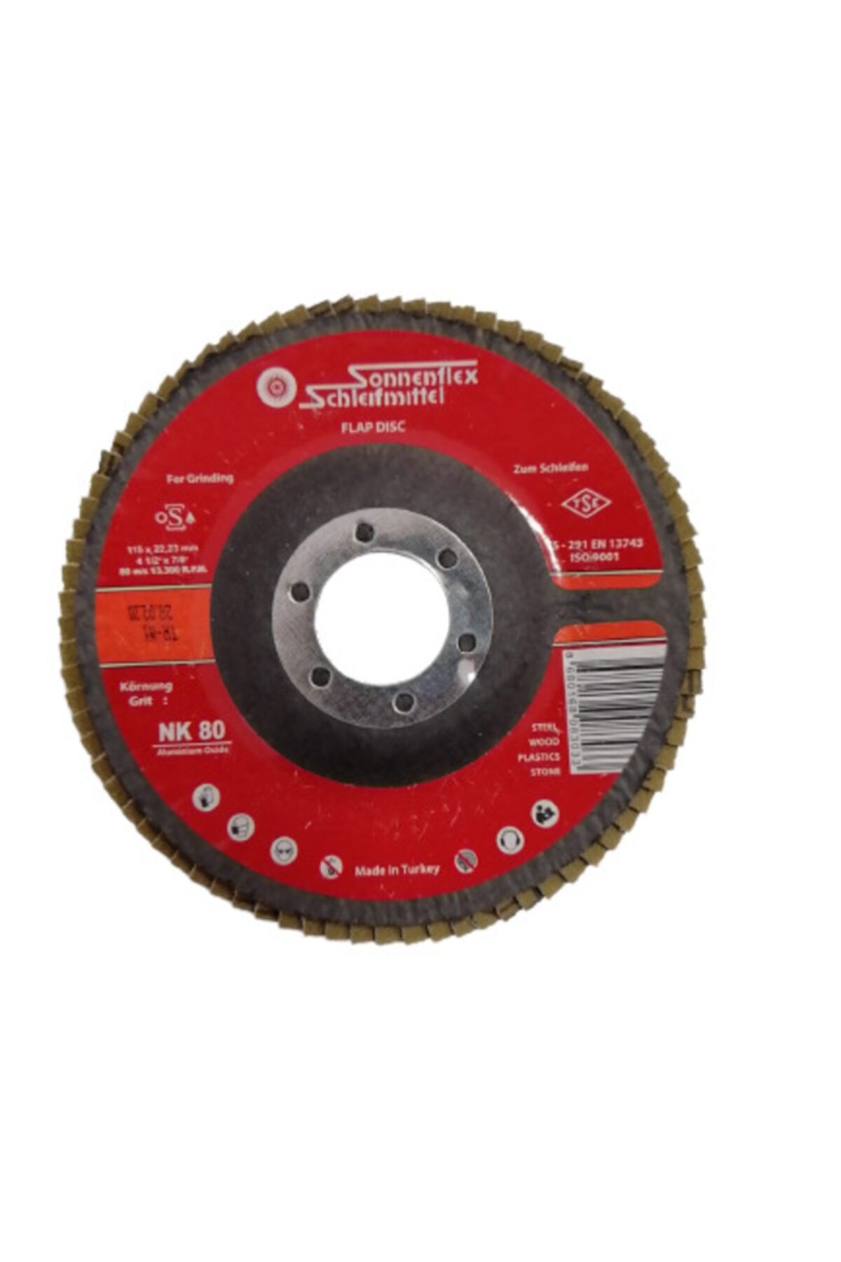 SONNENFLEX Flap Metal Zımpara Disk 115x22,23 Nk 80 - 10 Adet
