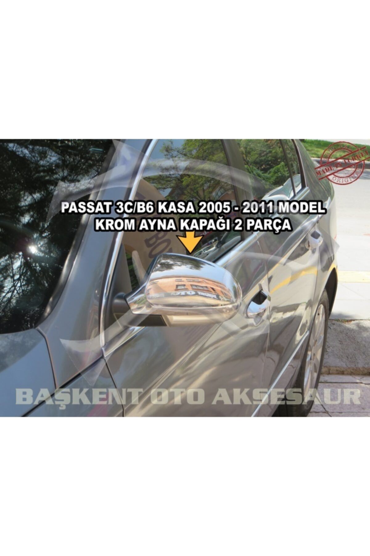 Başkent Oto Dizayn Volkswagen Passat B6 Krom Ayna Kapağı 2 Parça 2005-2011 P. Çelik