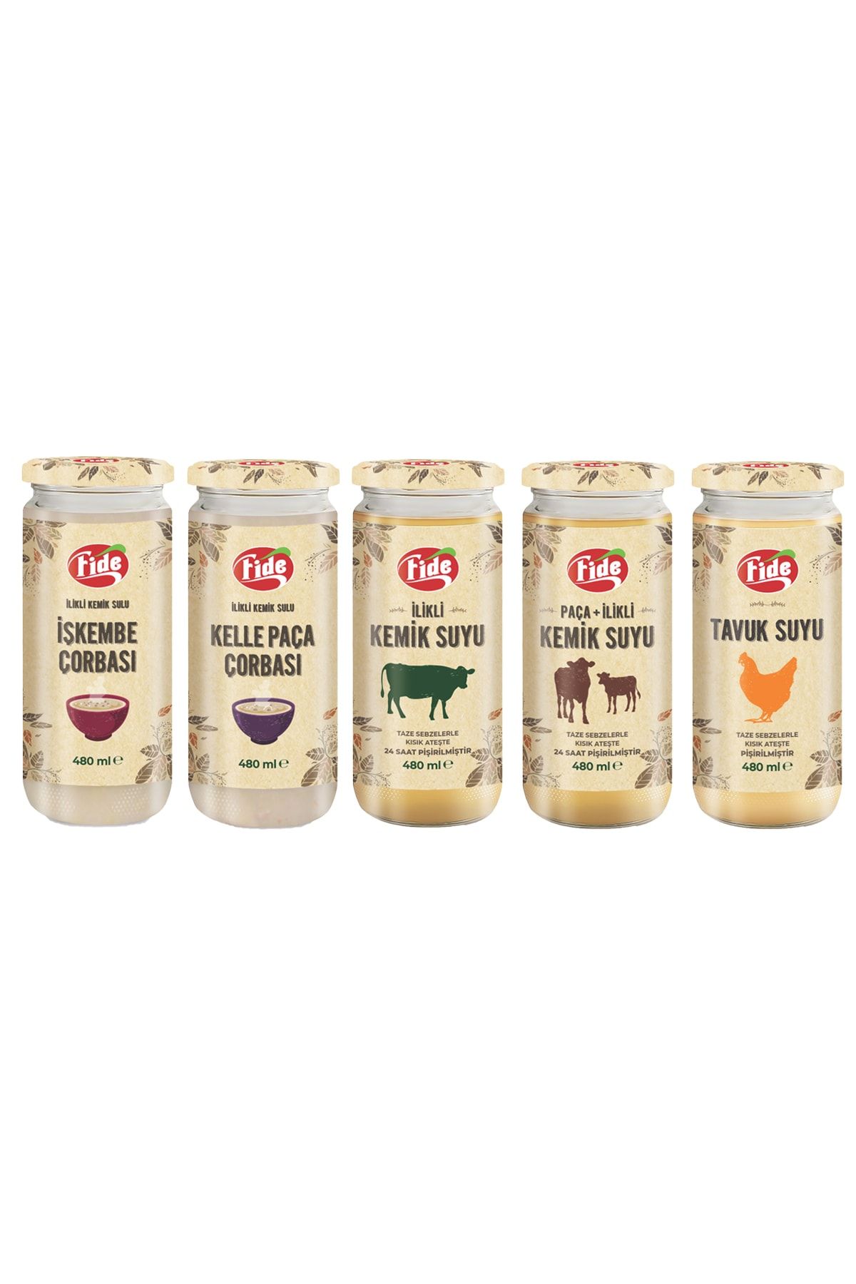 FİDE Ilikli Kemik Suyu Ve Çorba Paketi 12 X 480 ml