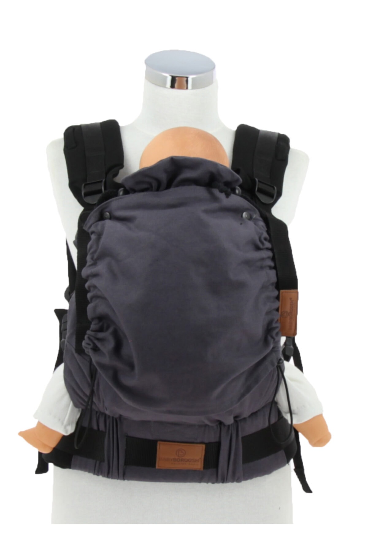 Baby Boroosh New Age Antrasit Bebekle Büyüyen %100 Pamuklu Ergonomik Bebek Kangurusu