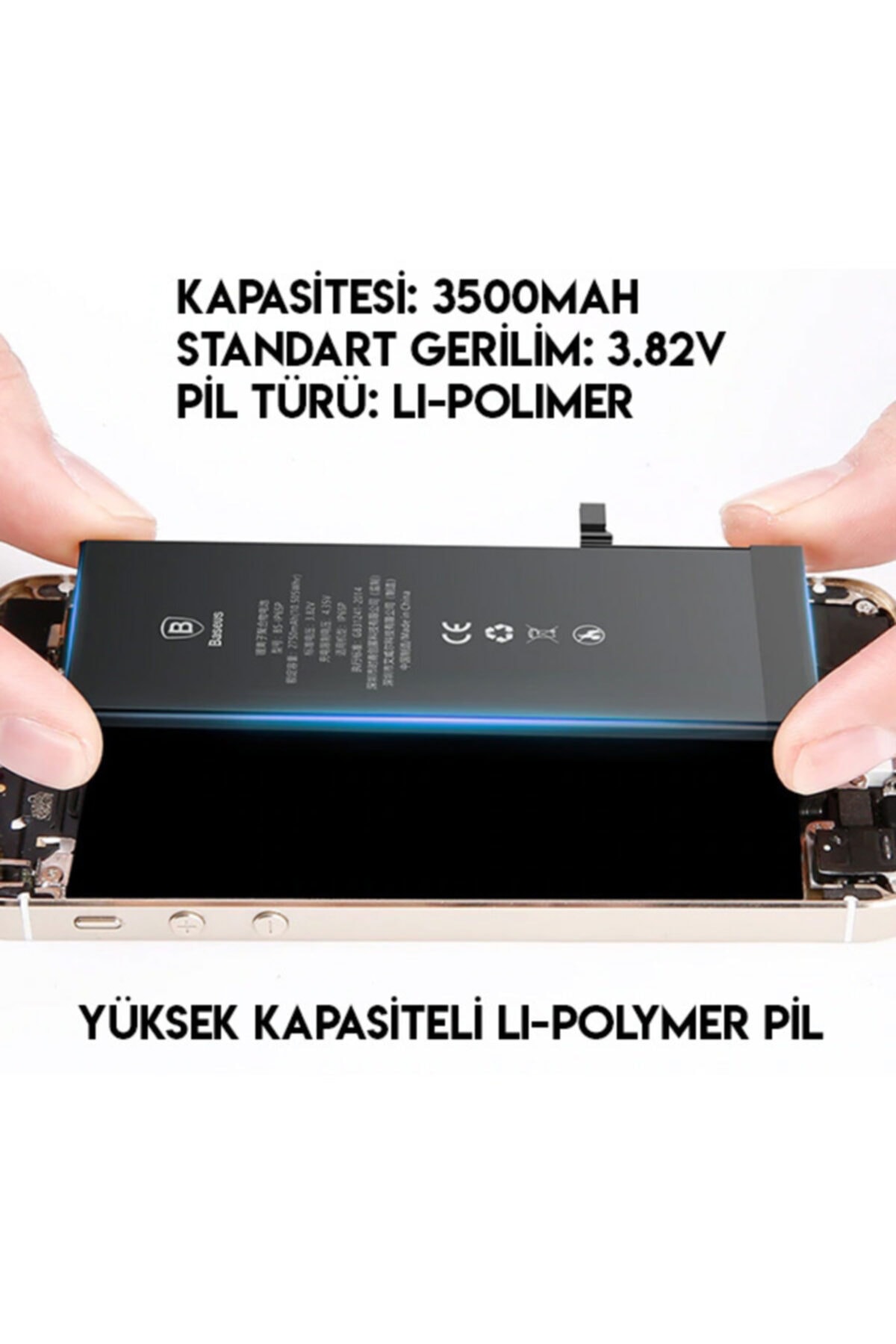 Baseus Iphone 6s Uyumlu  Plus 3500mah Yüksek Kapasiteli Pil Batarya