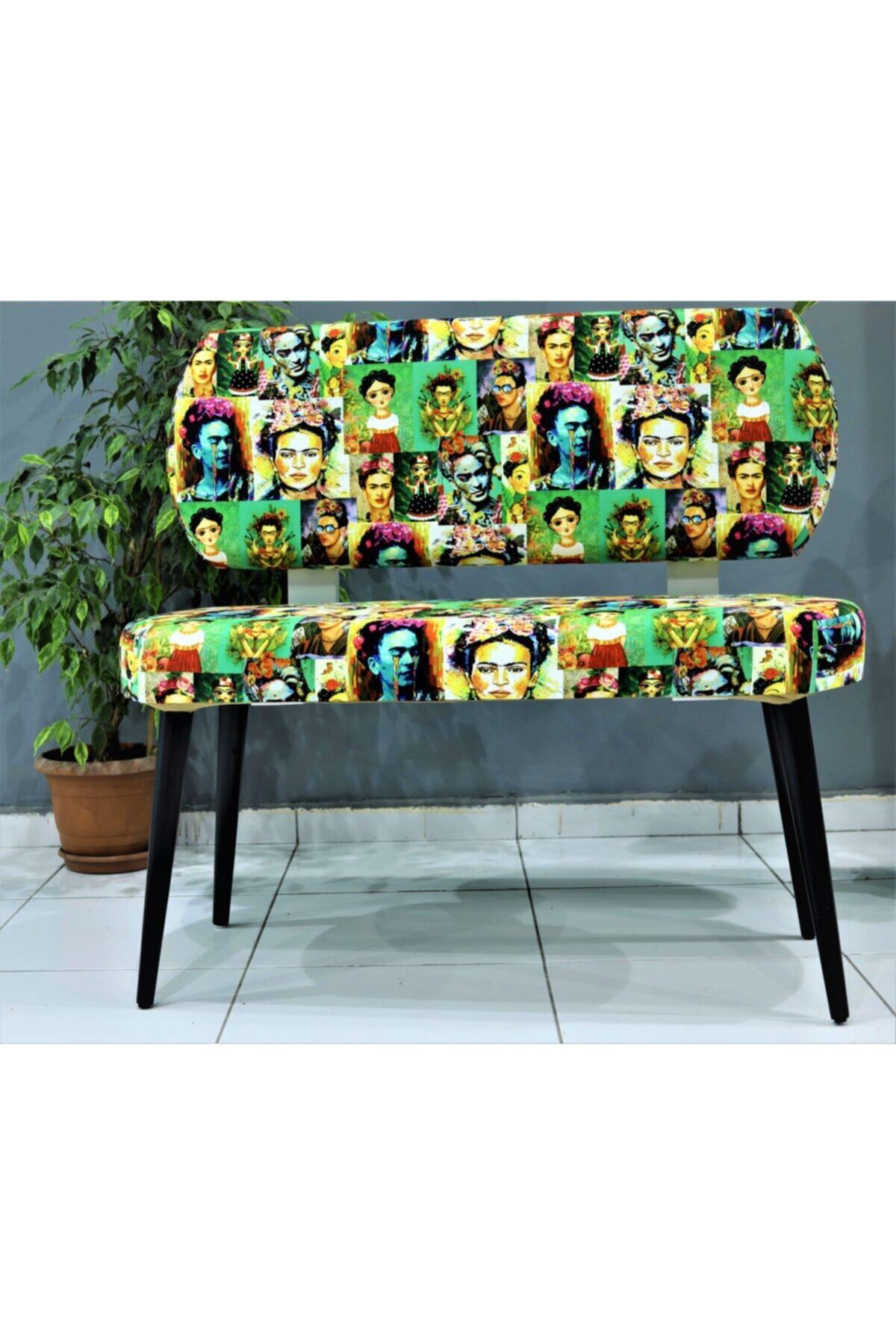 J&S QUALİTY Desenli Özgün Tasarım Ahşap Gürgen Ayaklı Bench. Mutfak, Salon, Cafe, Bar, Restaurant