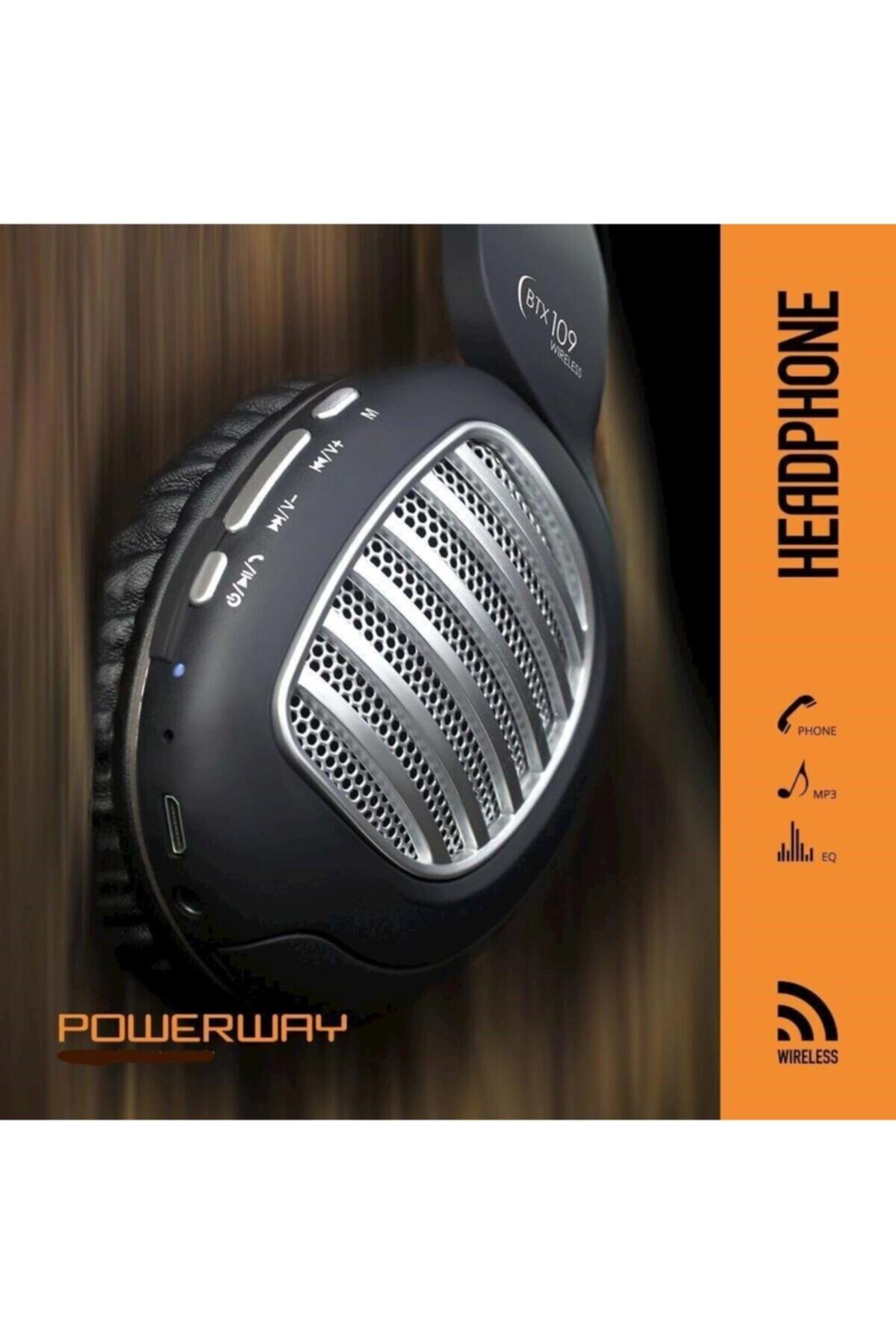 POWERWAY Bluetooth Kablosuz Kulaküstü Kulaklık extra Bass