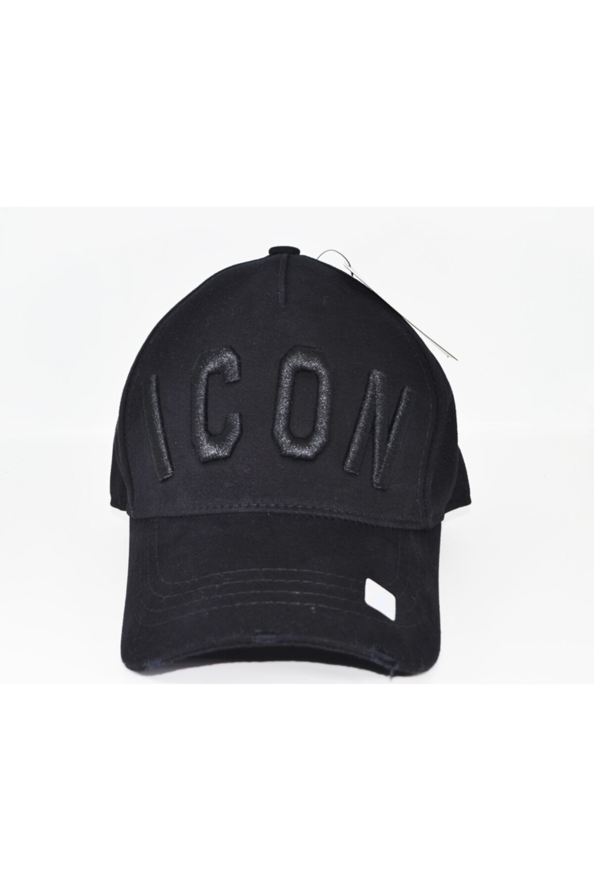 Icon Unisex Desenli Siyah Şapka Siyah Yazılı
